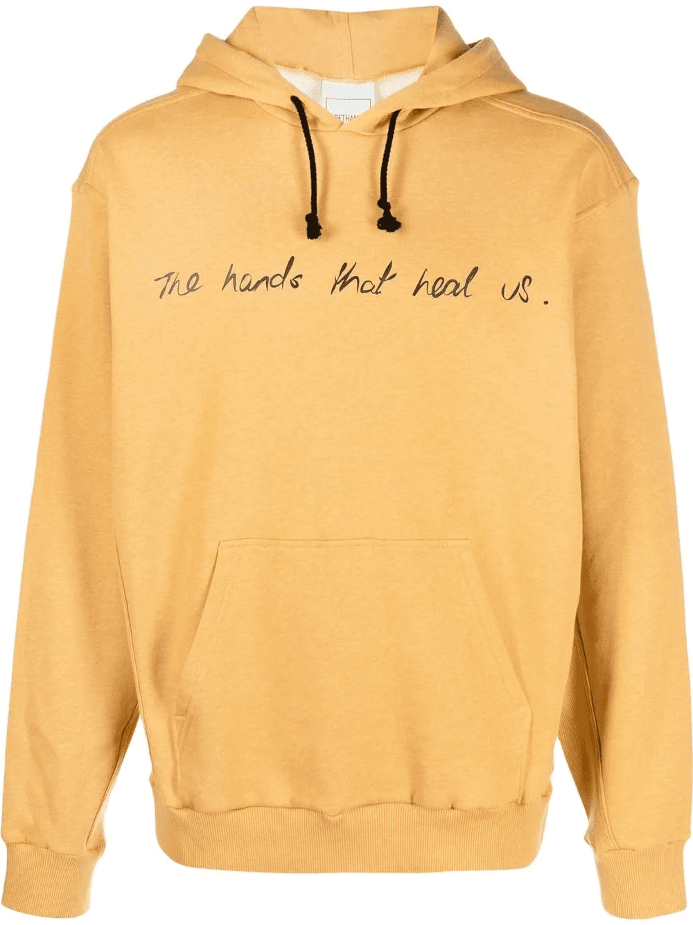 slogan-print drawstring hoodie - Image 1