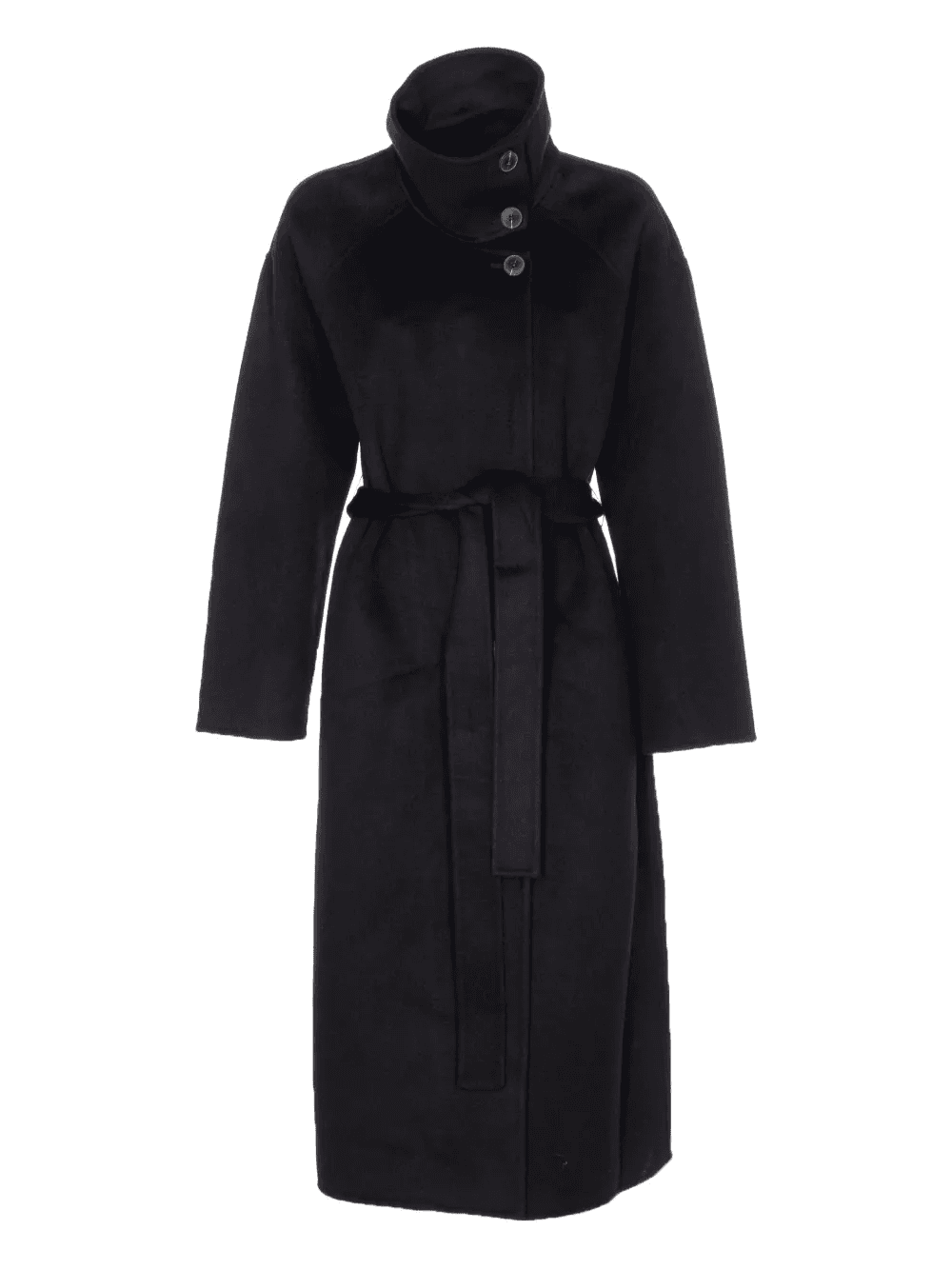 belted button-fastening coat - Image 1