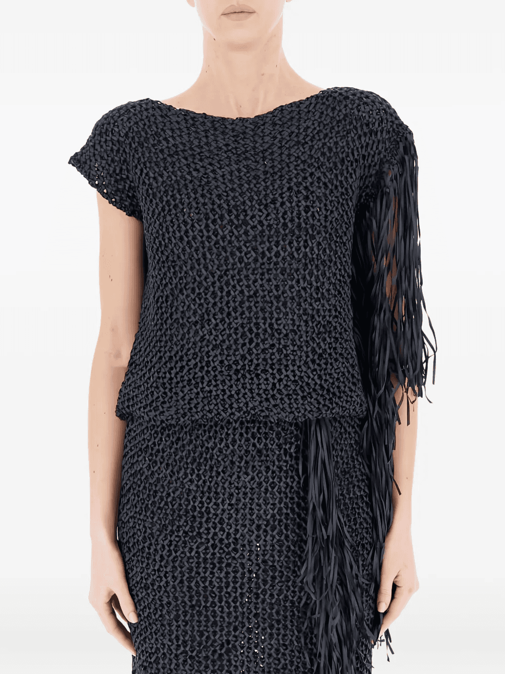 short-sleeves fringed T-shirt - Image 1