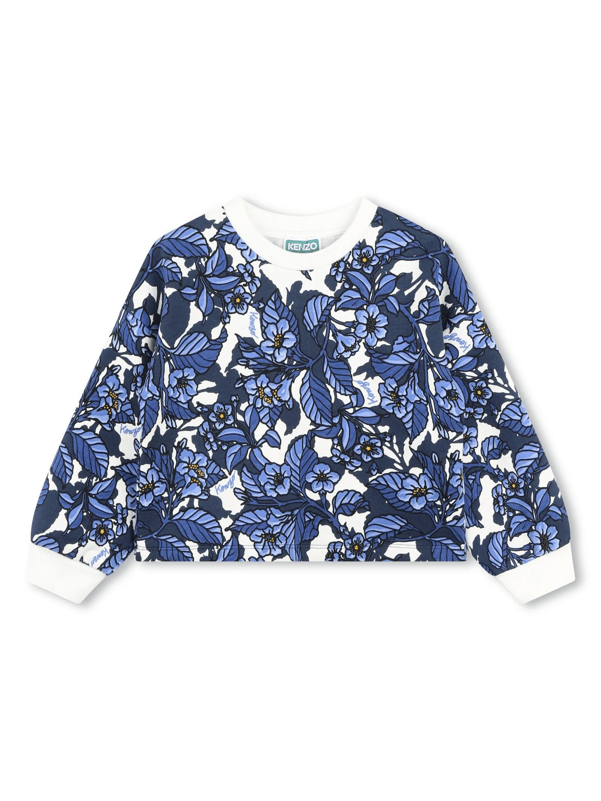 contrasting edges floral print sweatshirt - Image 1