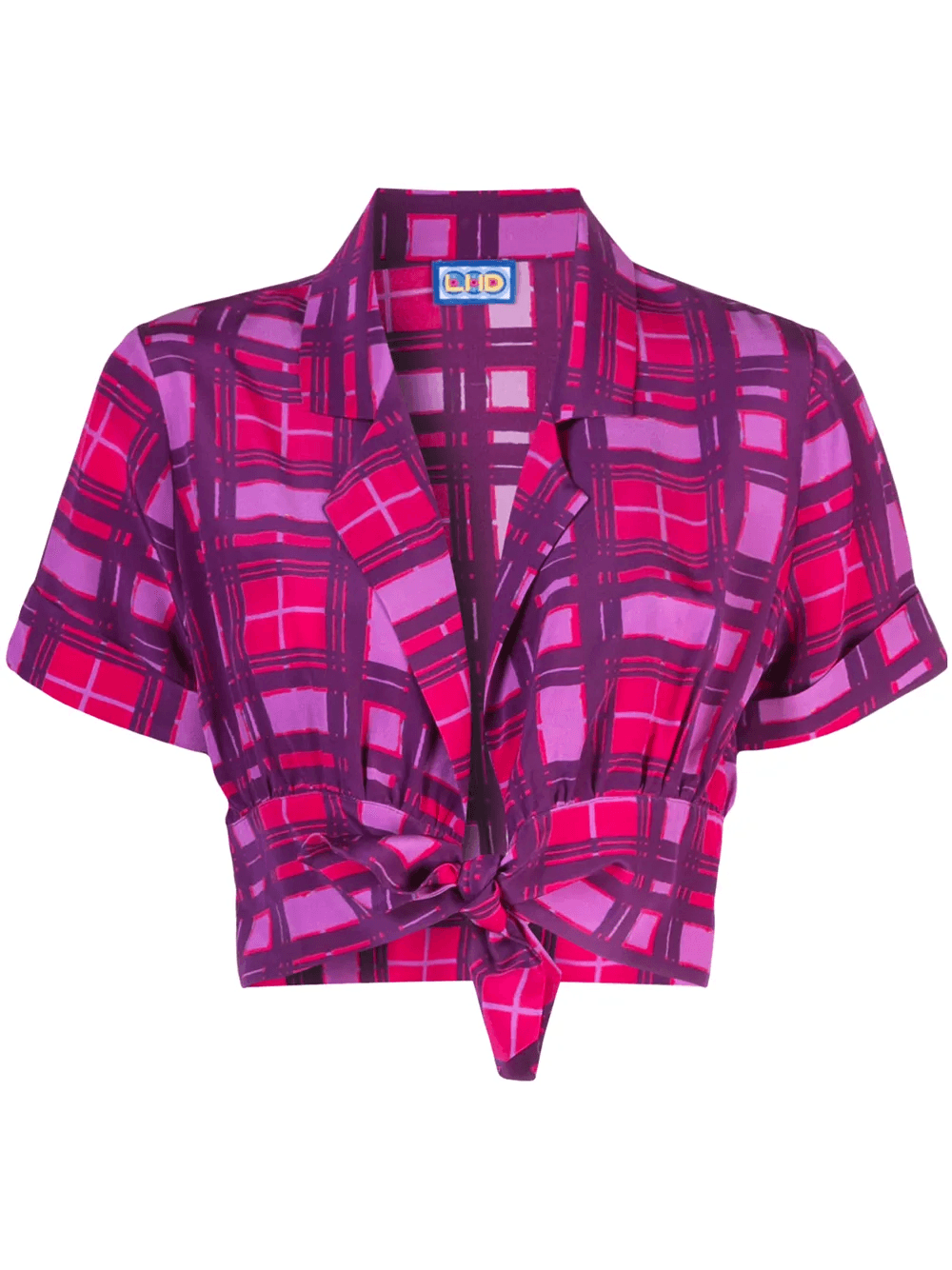 plaid wrap top - Image 1