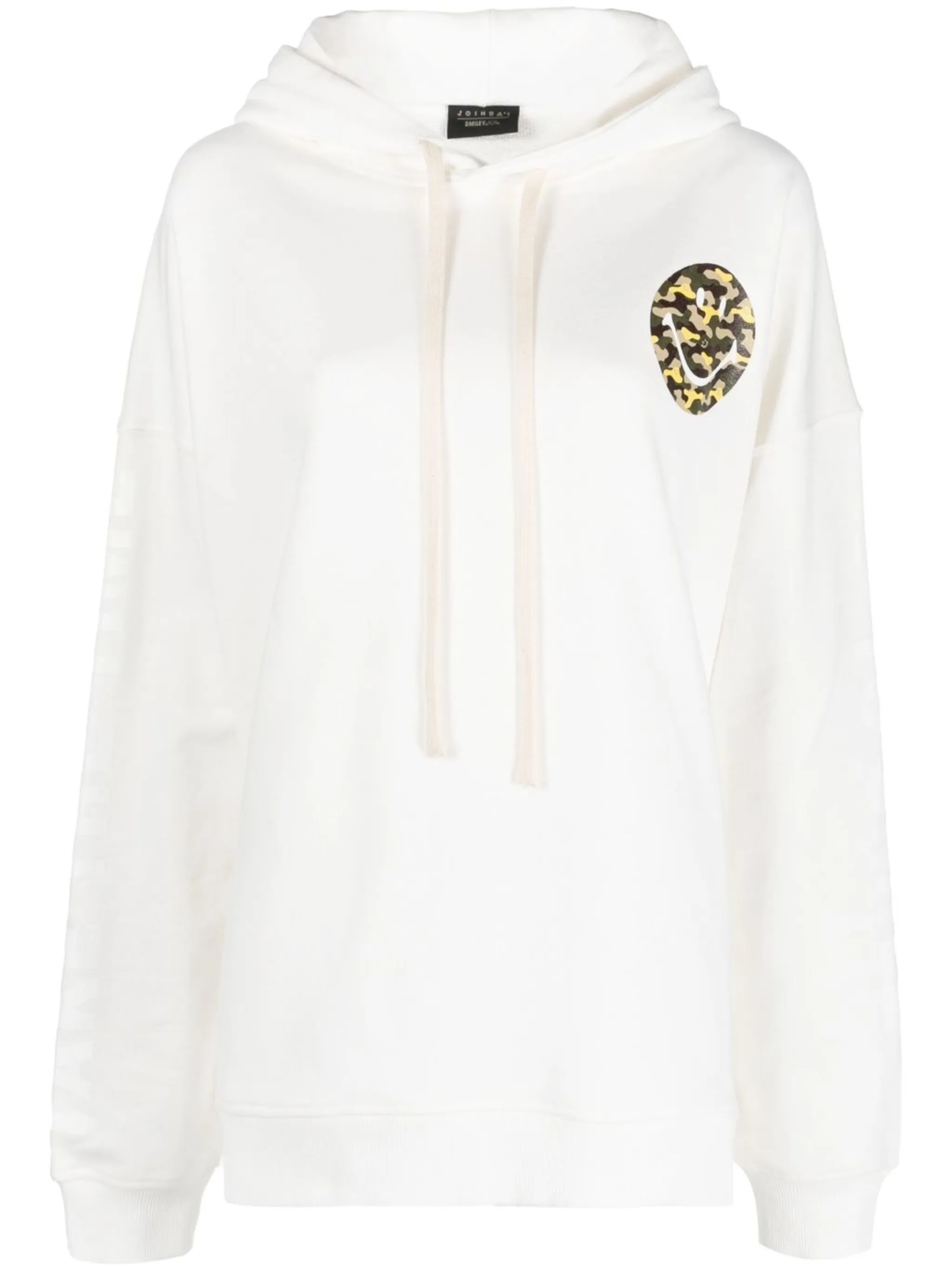 smiley-print drawstring hoodie - Image 1