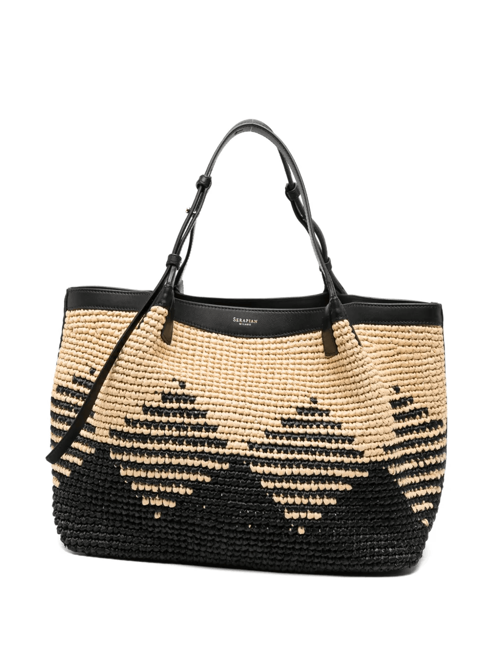 Secret mosaico raffia tote bag - Image 1