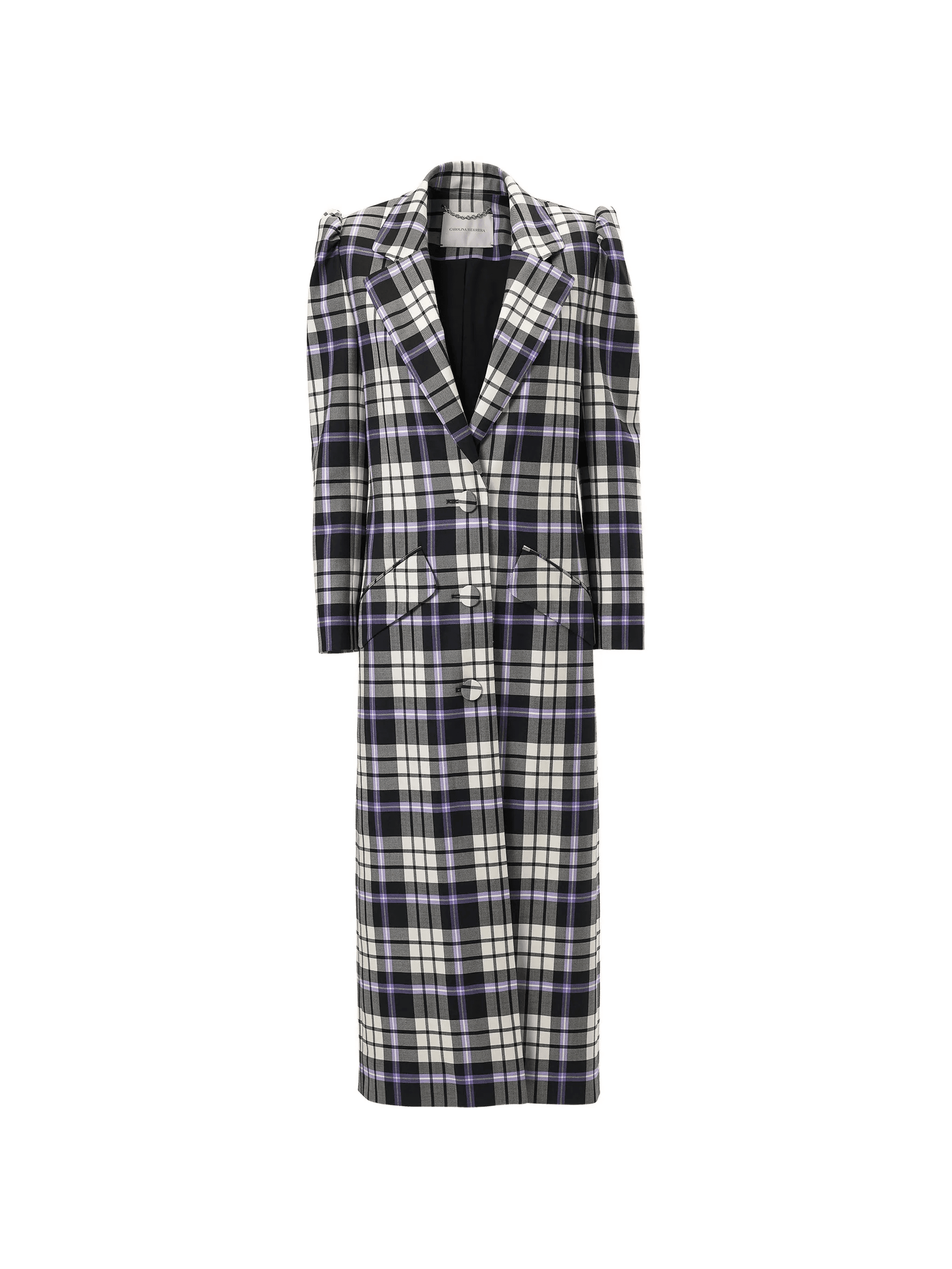 plaid single-breasted coat - Image 1