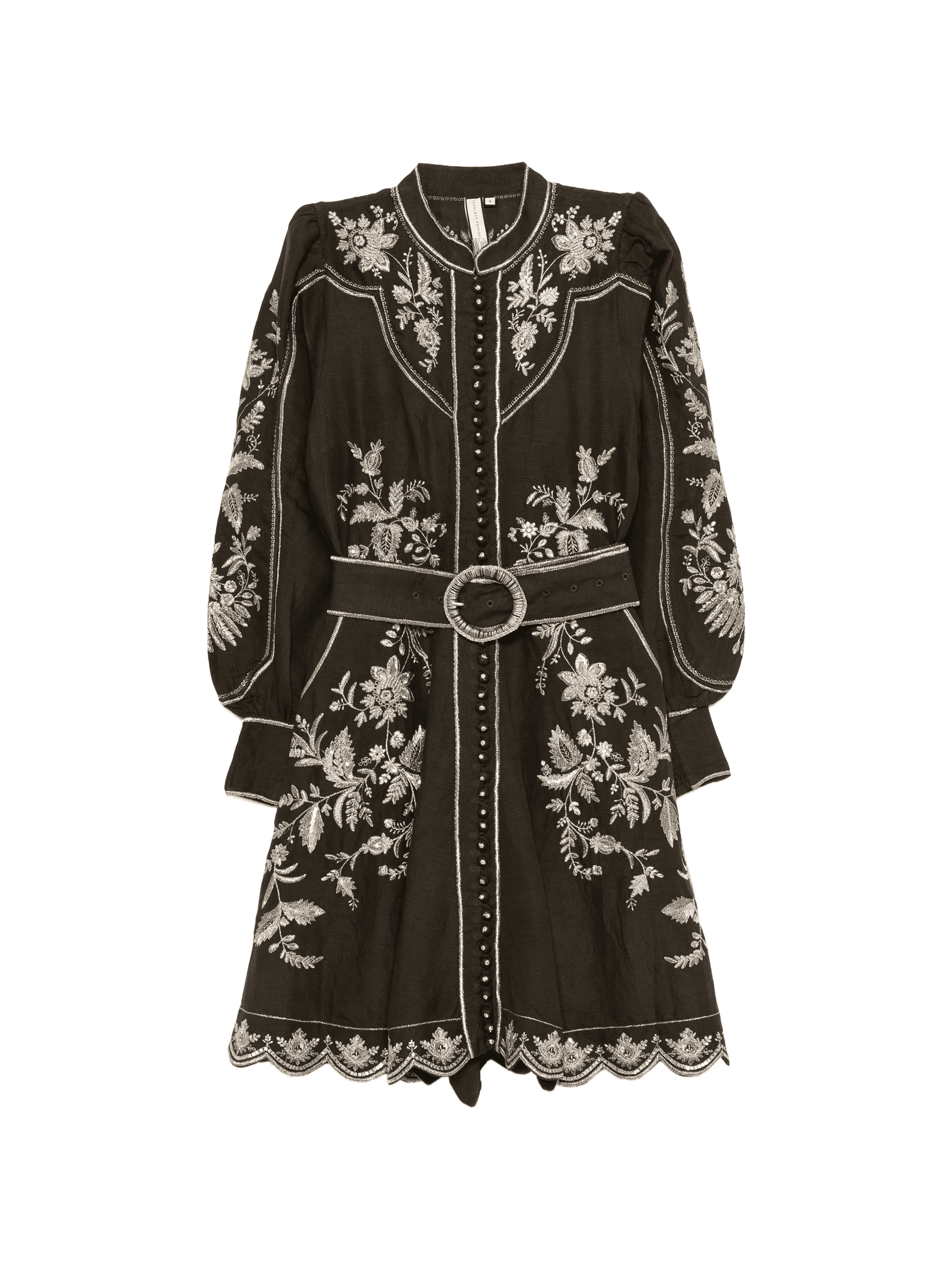 Brianna floral-embroidered mini dress - Image 1