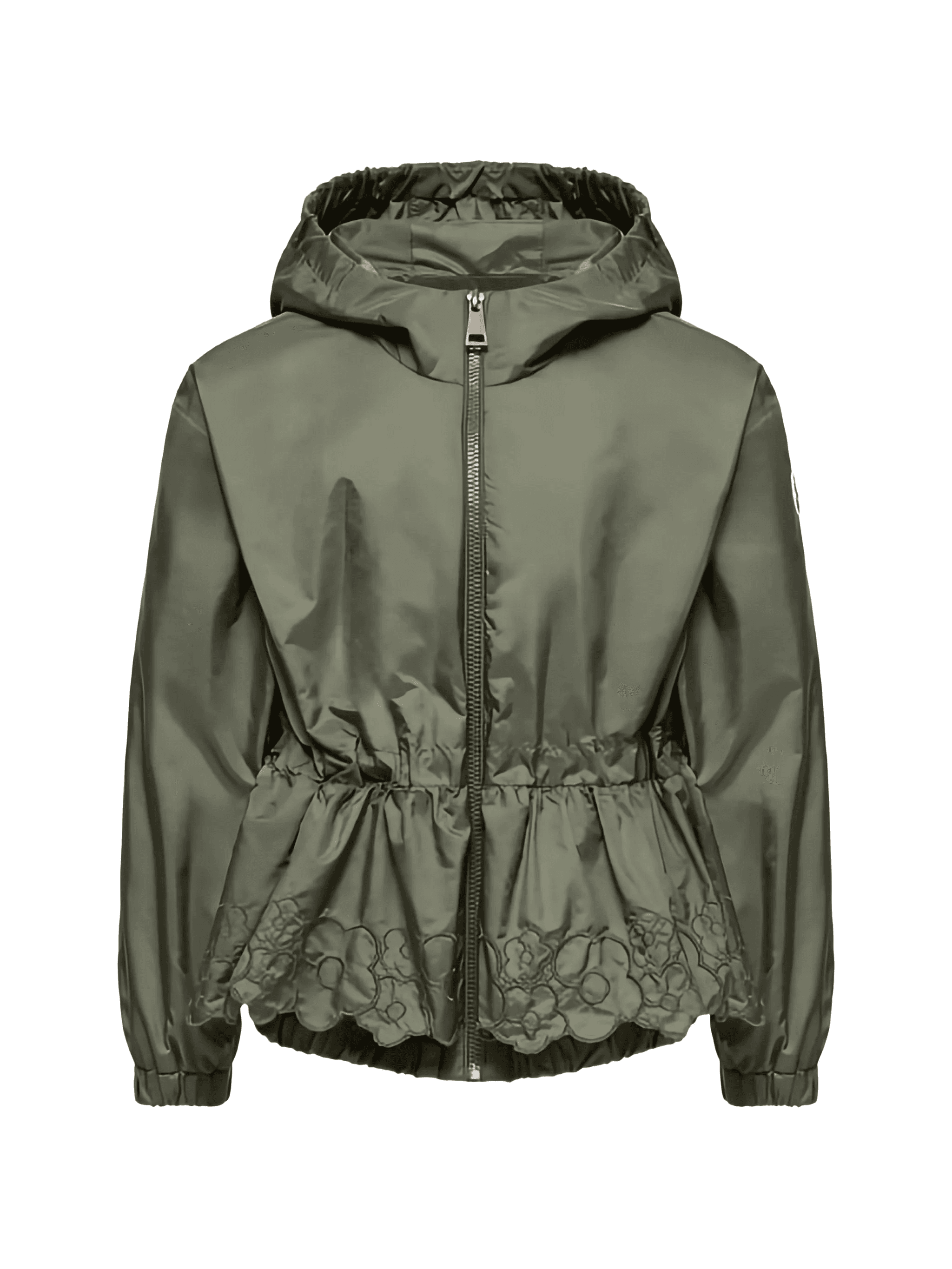 Manolya embroidered-flowers hooded rain jacket - Image 1