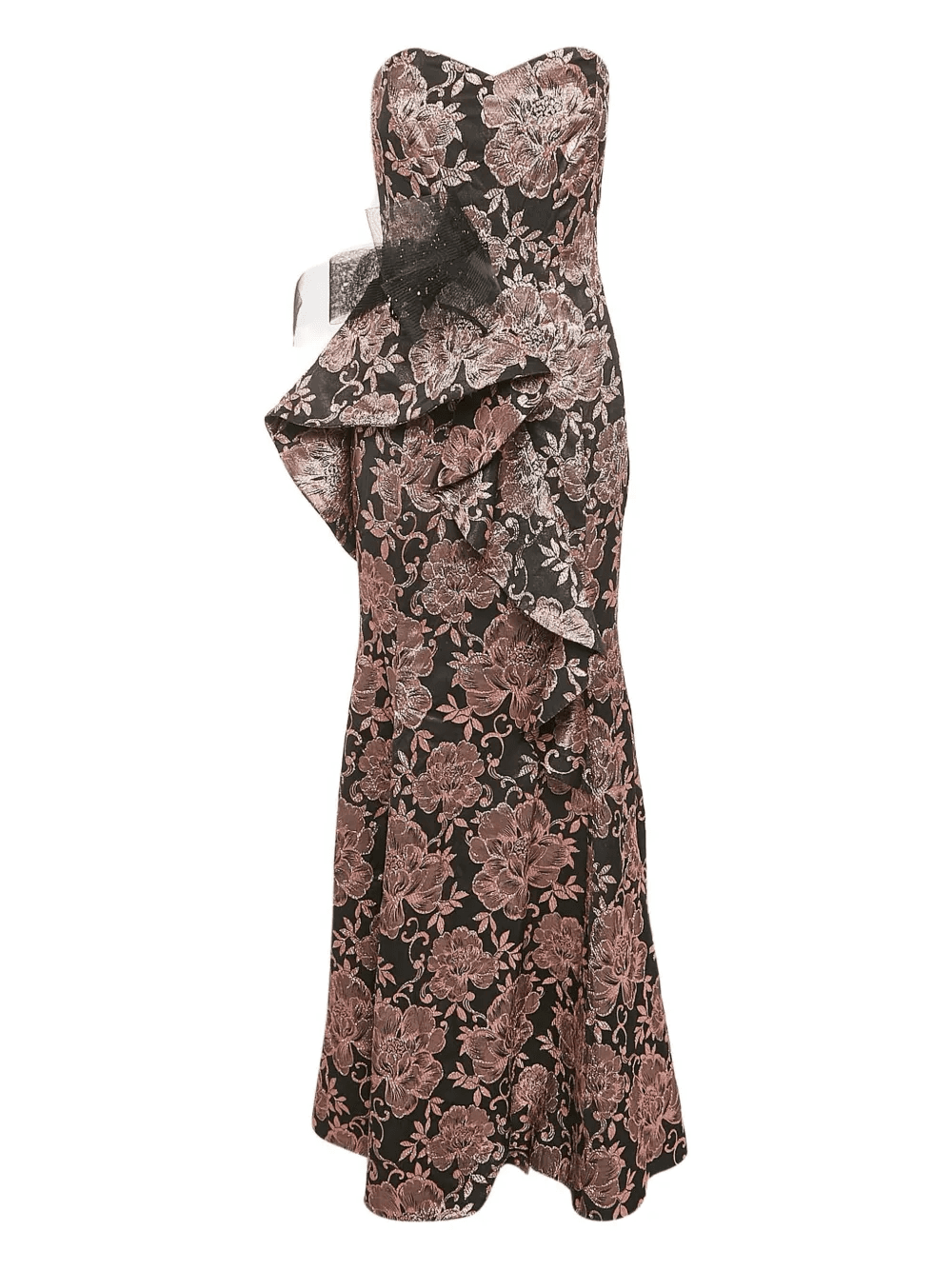 metallic floral jacquard maxi dress - Image 1