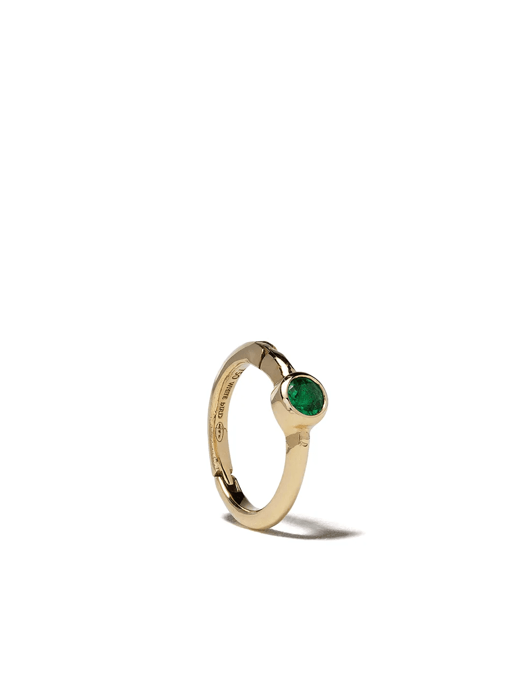 18kt gold emerald Justine hoop single earring - Image 1