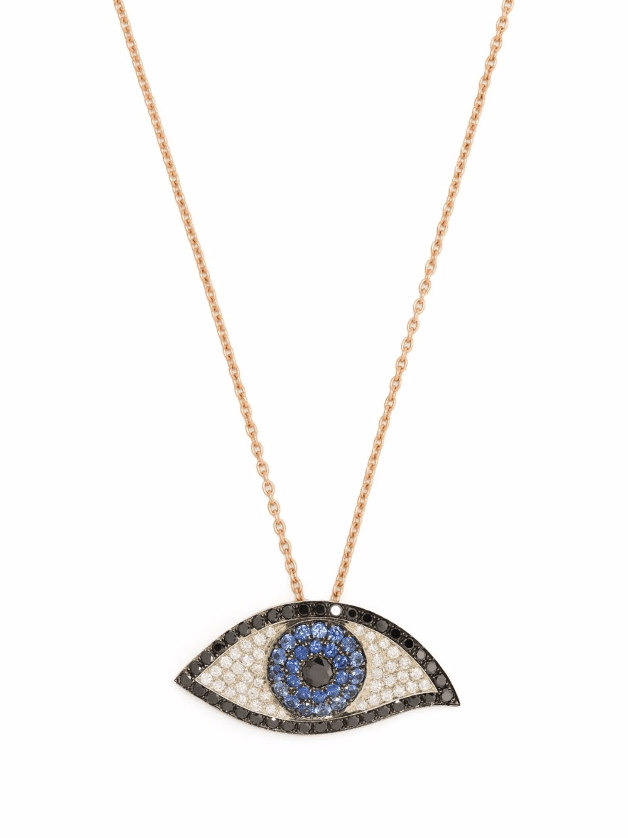 18kt rose gold sapphire and diamond necklace - Image 1