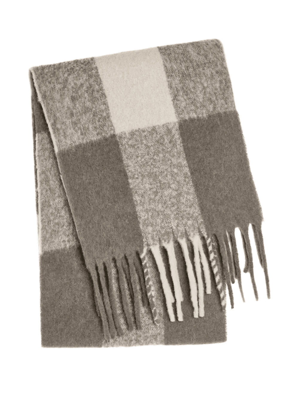 checked fringe scarf - Image 1