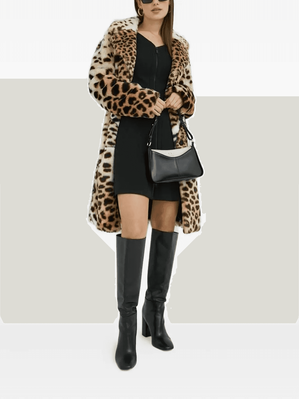 zip-front three-quarter sleeves mini day dress - Image 1