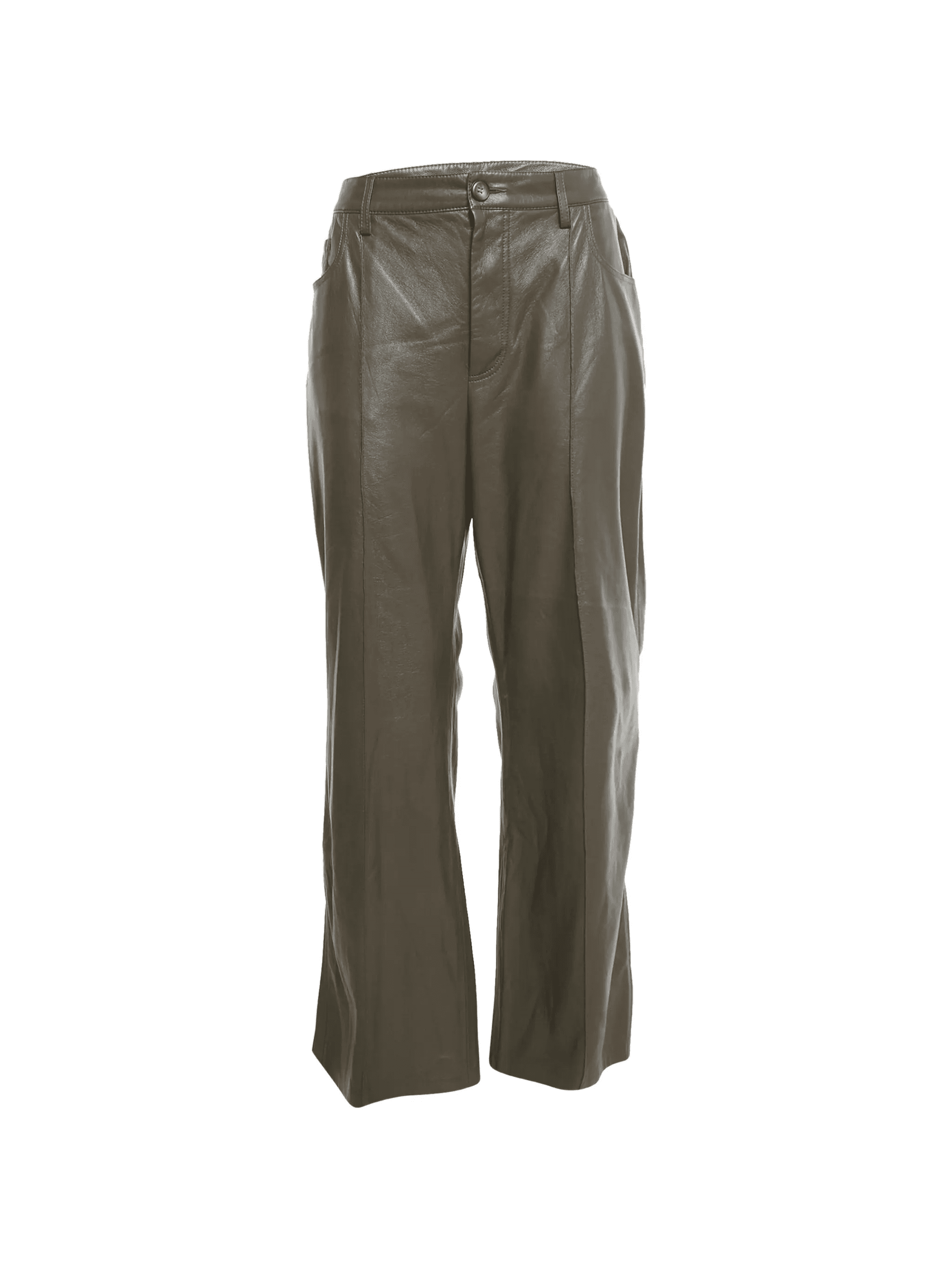 faux-leather wide-leg trousers - Image 1