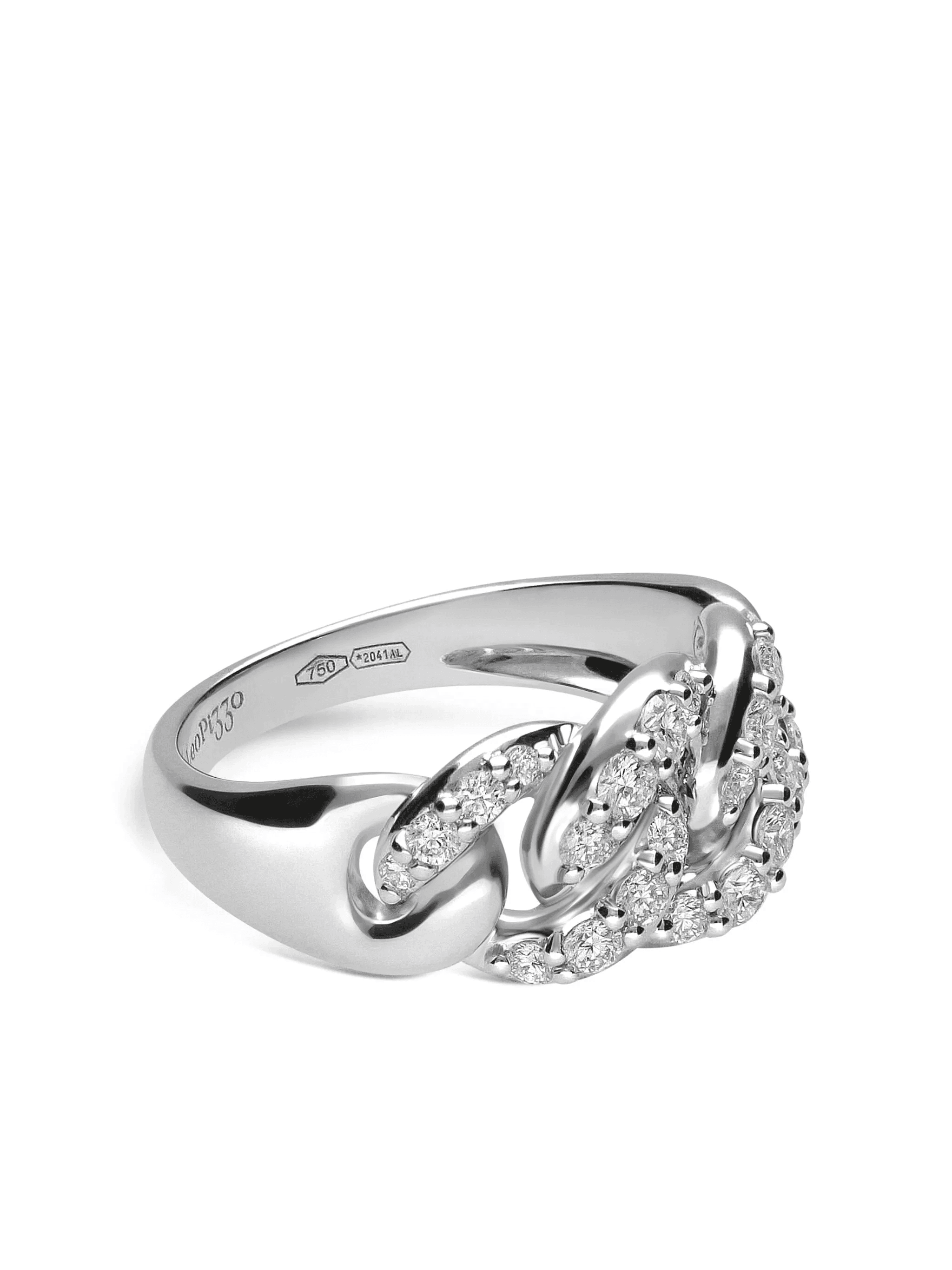18kt white gold Gourmette diamond ring - Image 1