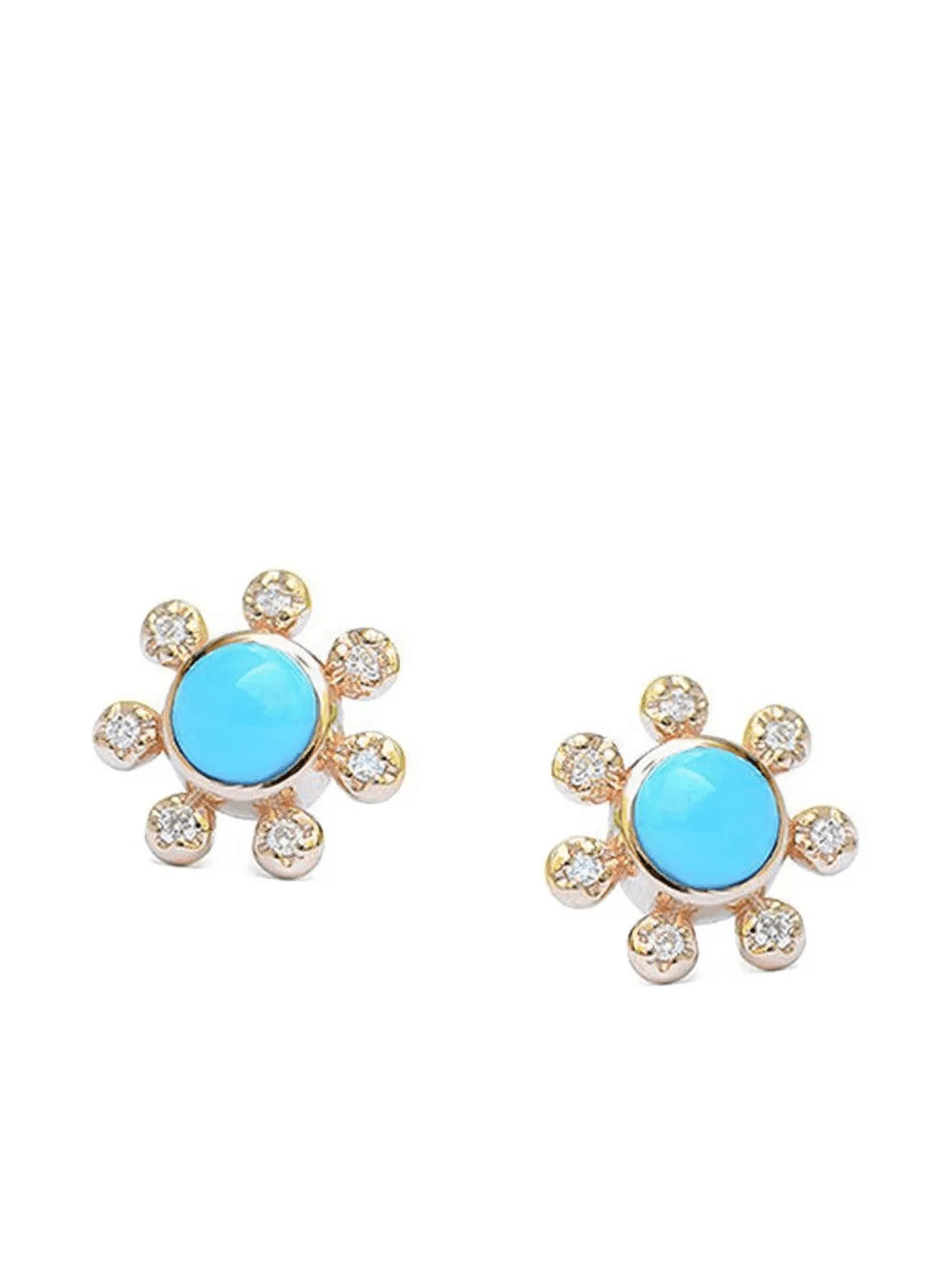 14K yellow gold Turquoise Dew Drop Étoile stud earrings - Image 1