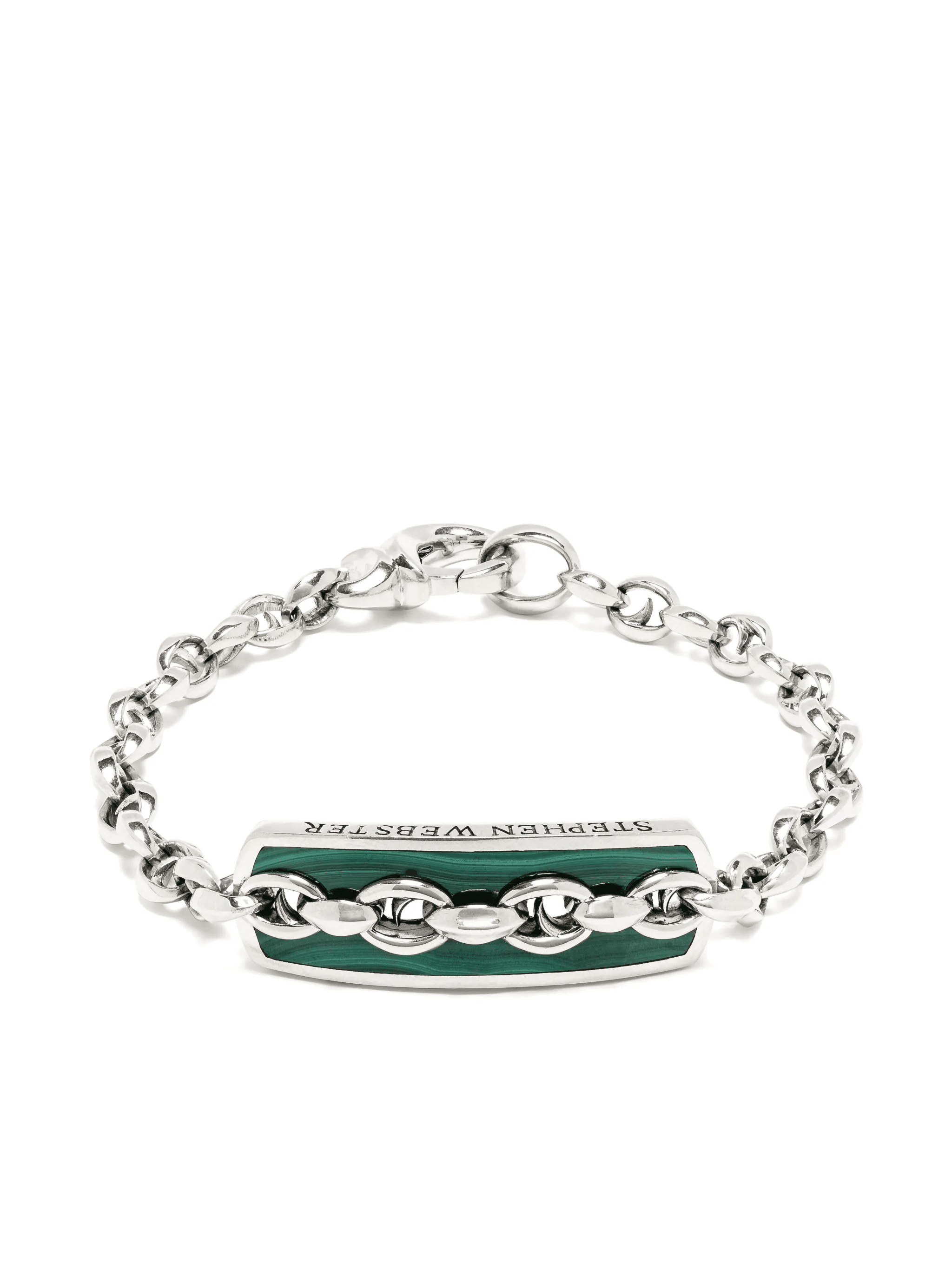 sterling silver Thorn Addiction Inline Razer malachite bracelet - Image 1