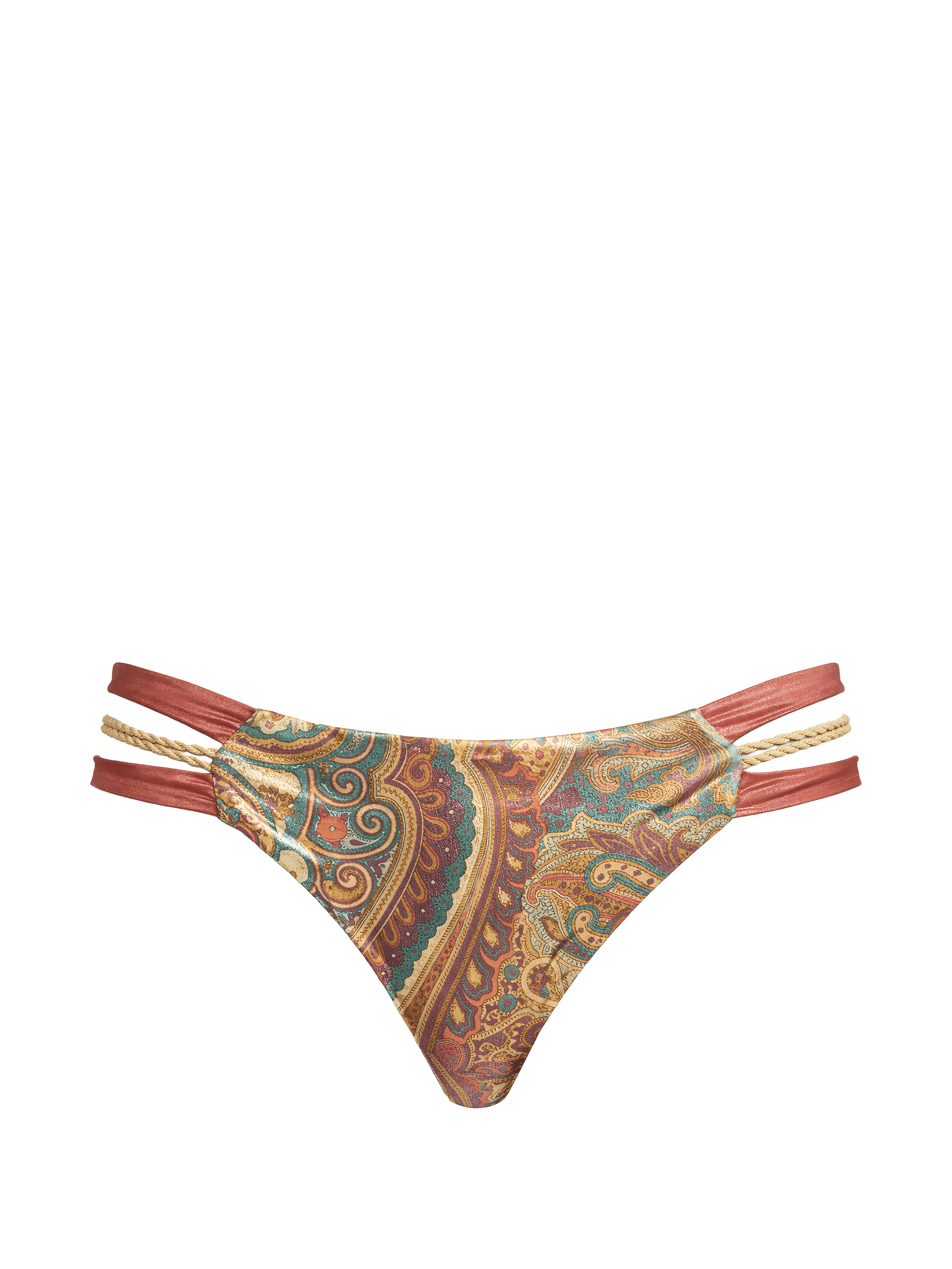 metallic paisley bikini bottoms - Image 1