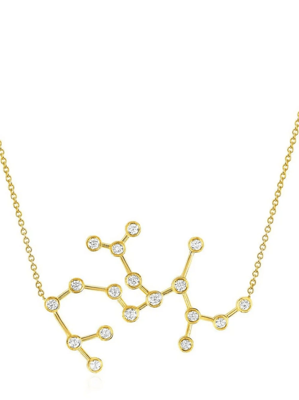 14kt yellow gold Sagittarius Constellation diamond necklace - Image 1