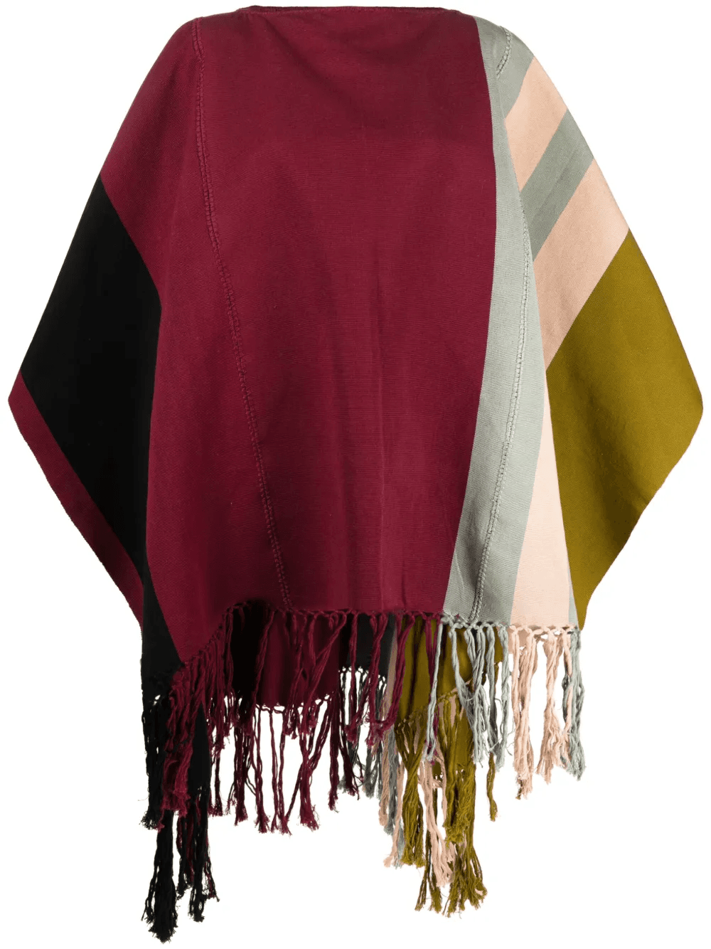 striped cotton poncho - Image 1