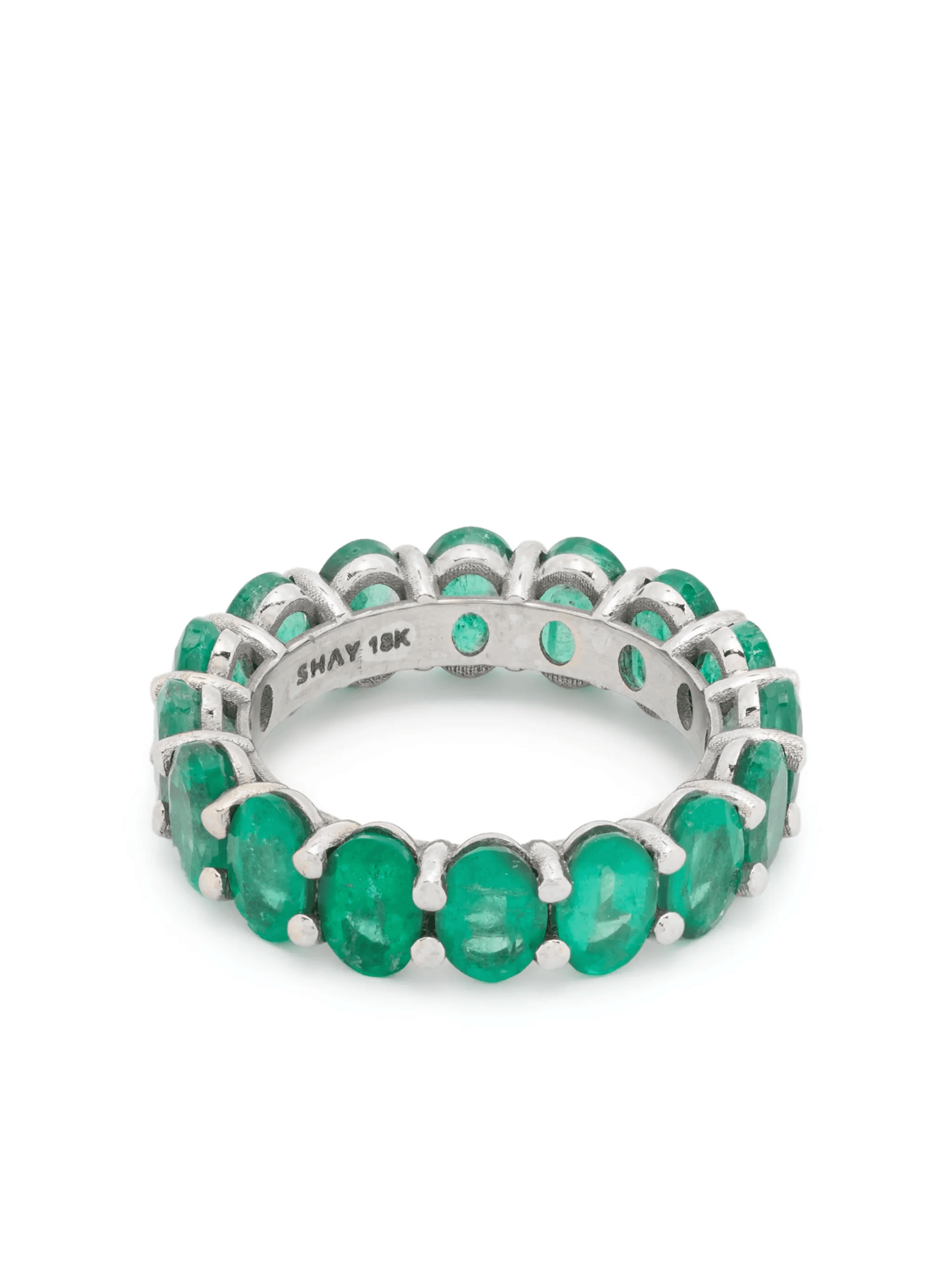 18K white gold emerald ring - Image 1