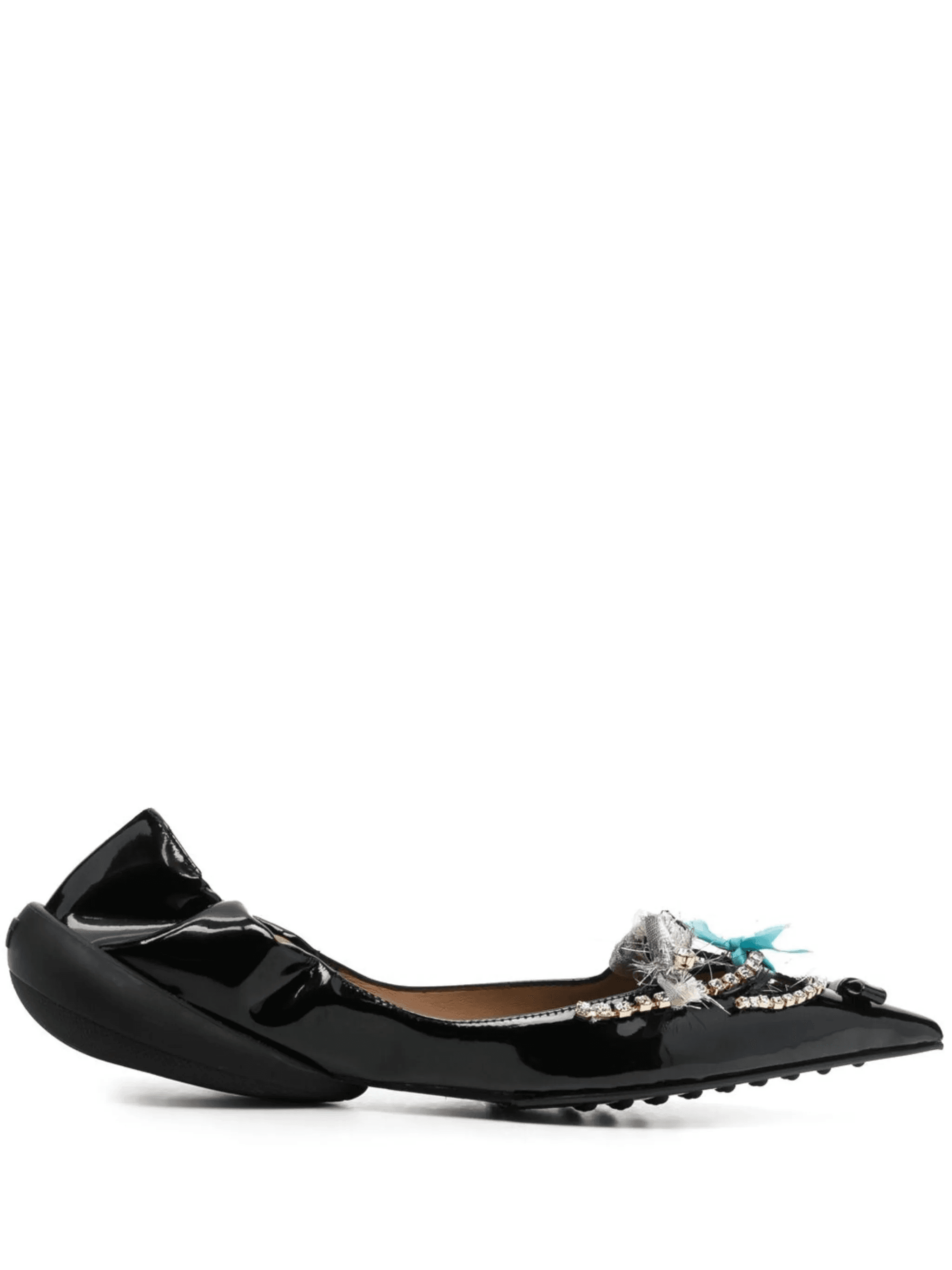 20mm crystal-embellished pointed ballerina shoes - Image 1