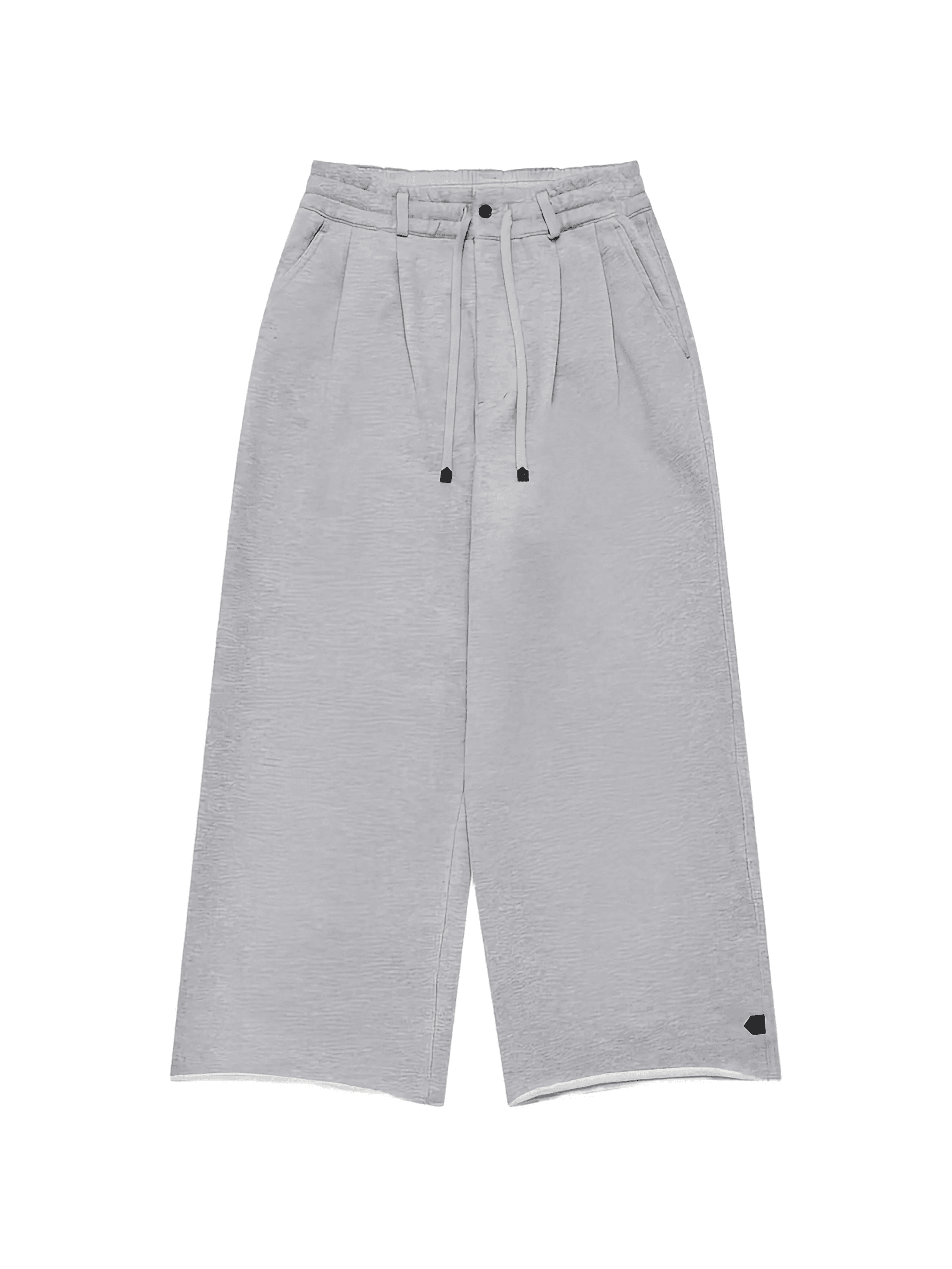 drawstring-detail pleated cotton track pants - Image 1