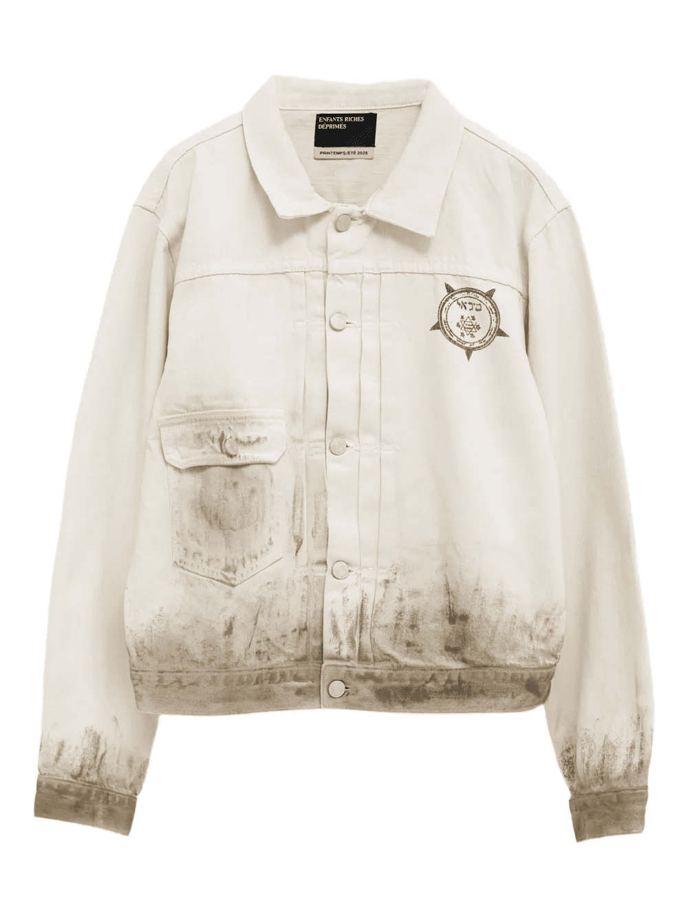 Type VIII graphic-print distressed denim jacket - Image 1