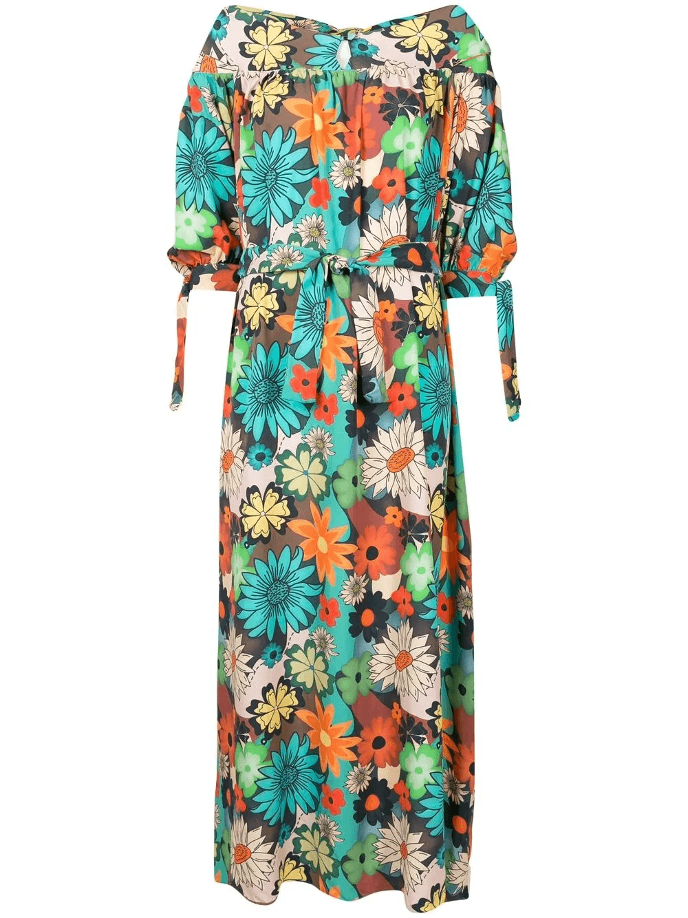 floral-print tied-waist dress - Image 1