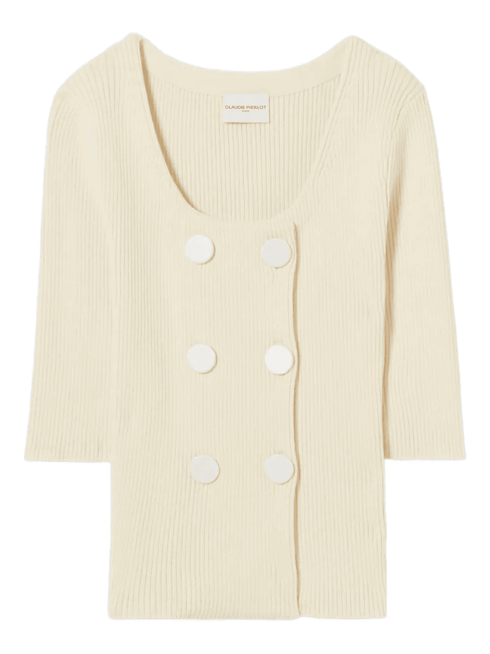 button ribbed cardigan - Image 1
