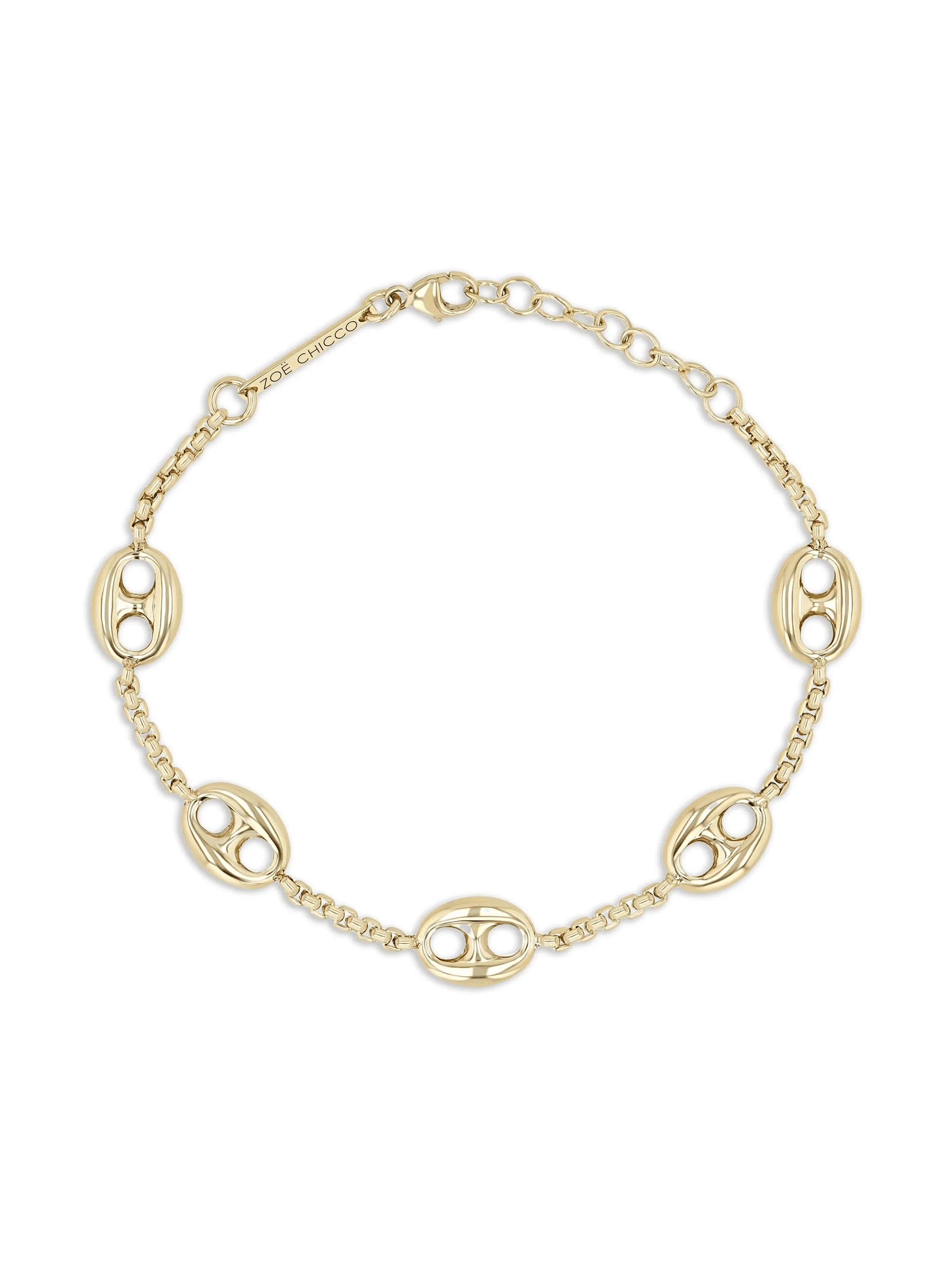 14K yellow gold charm bracelet - Image 1