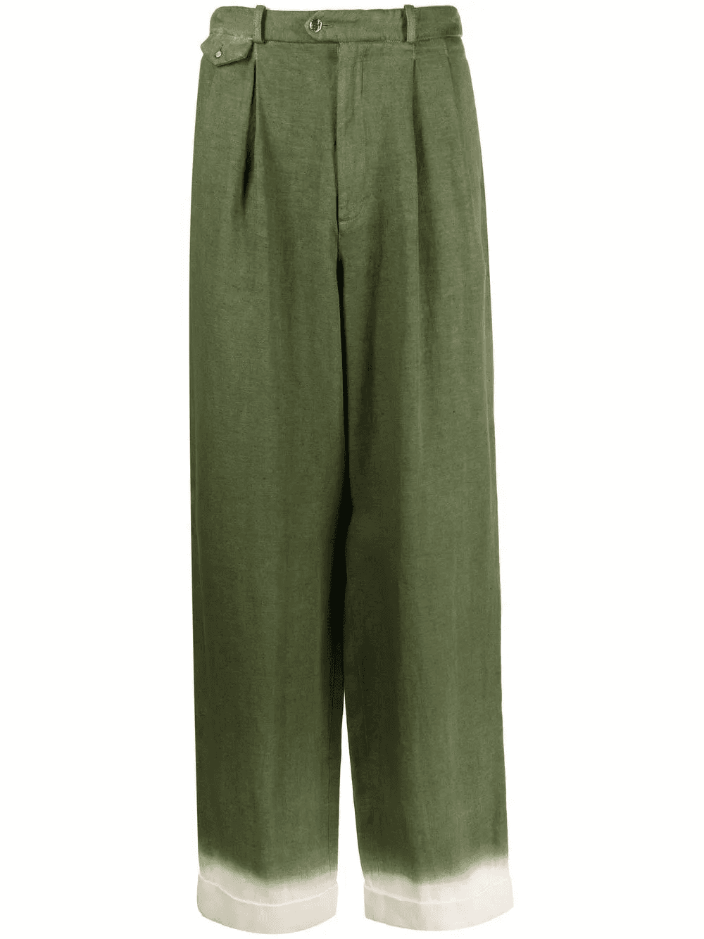 wide-leg contrast-cuff trousers - Image 1