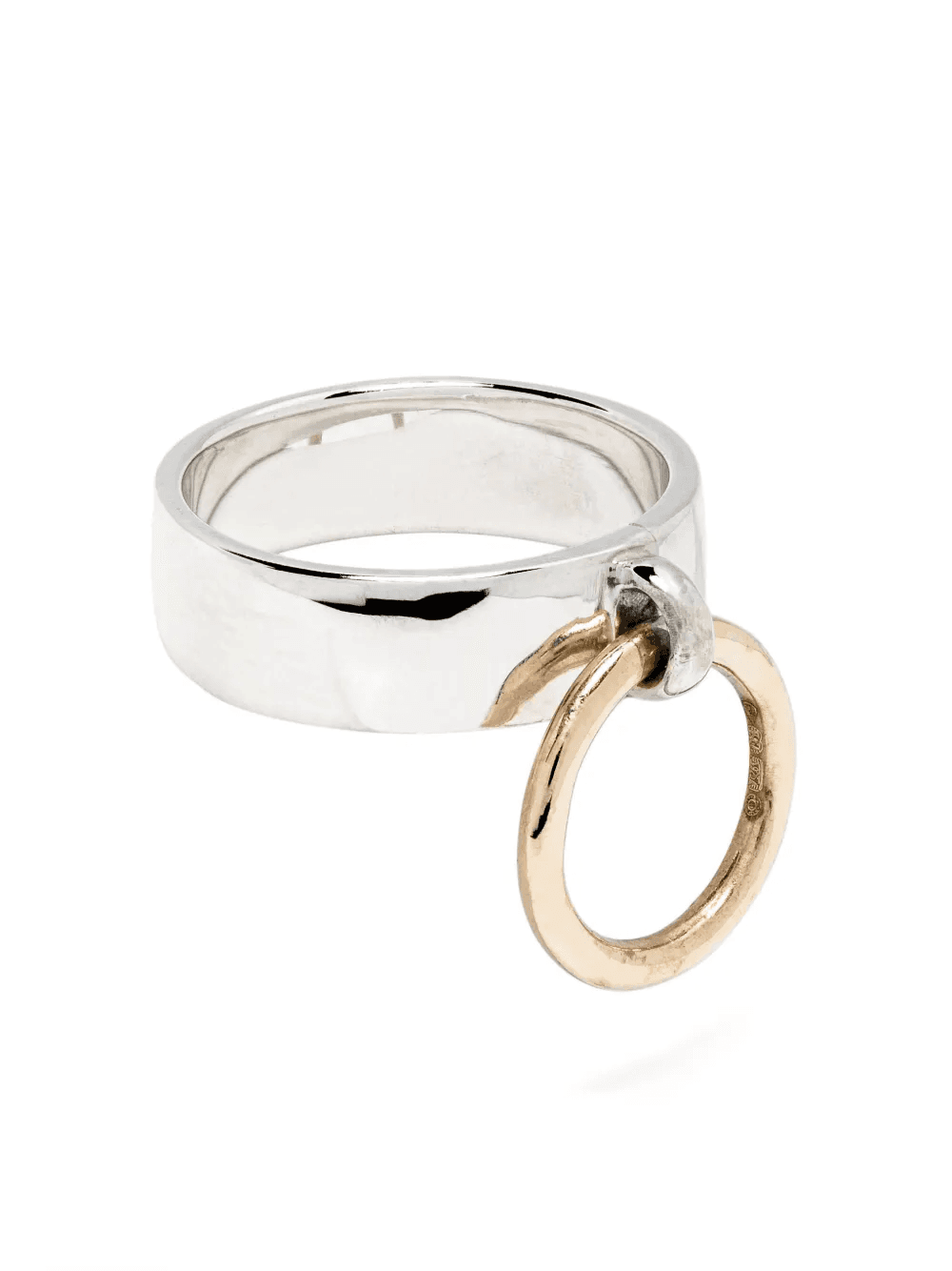 14kt yellow gold and sterling silver Pierced ring - Image 1
