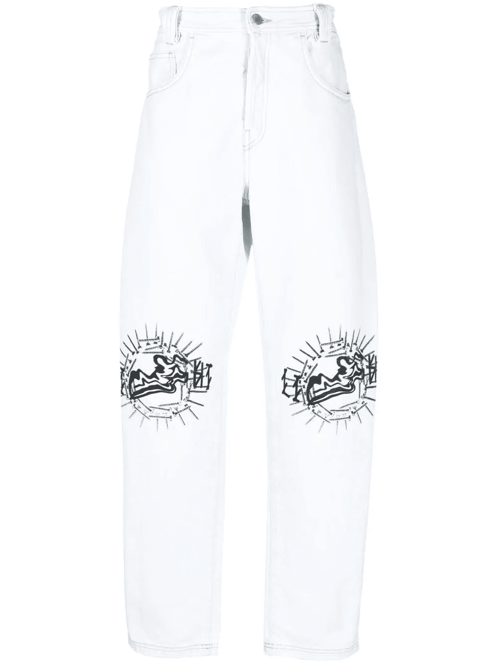 graphic-print straight-leg jeans - Image 1