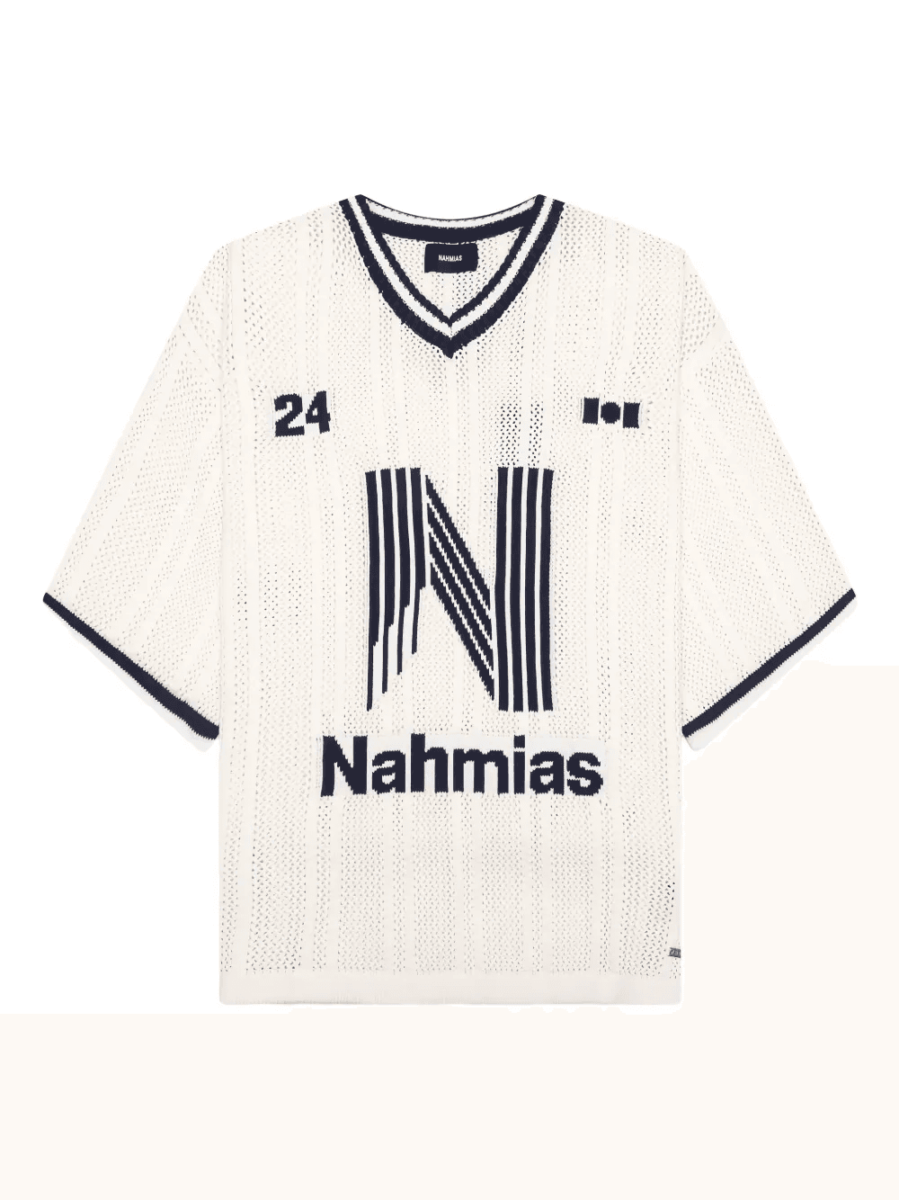 V-neck knitted T-shirt - Image 1