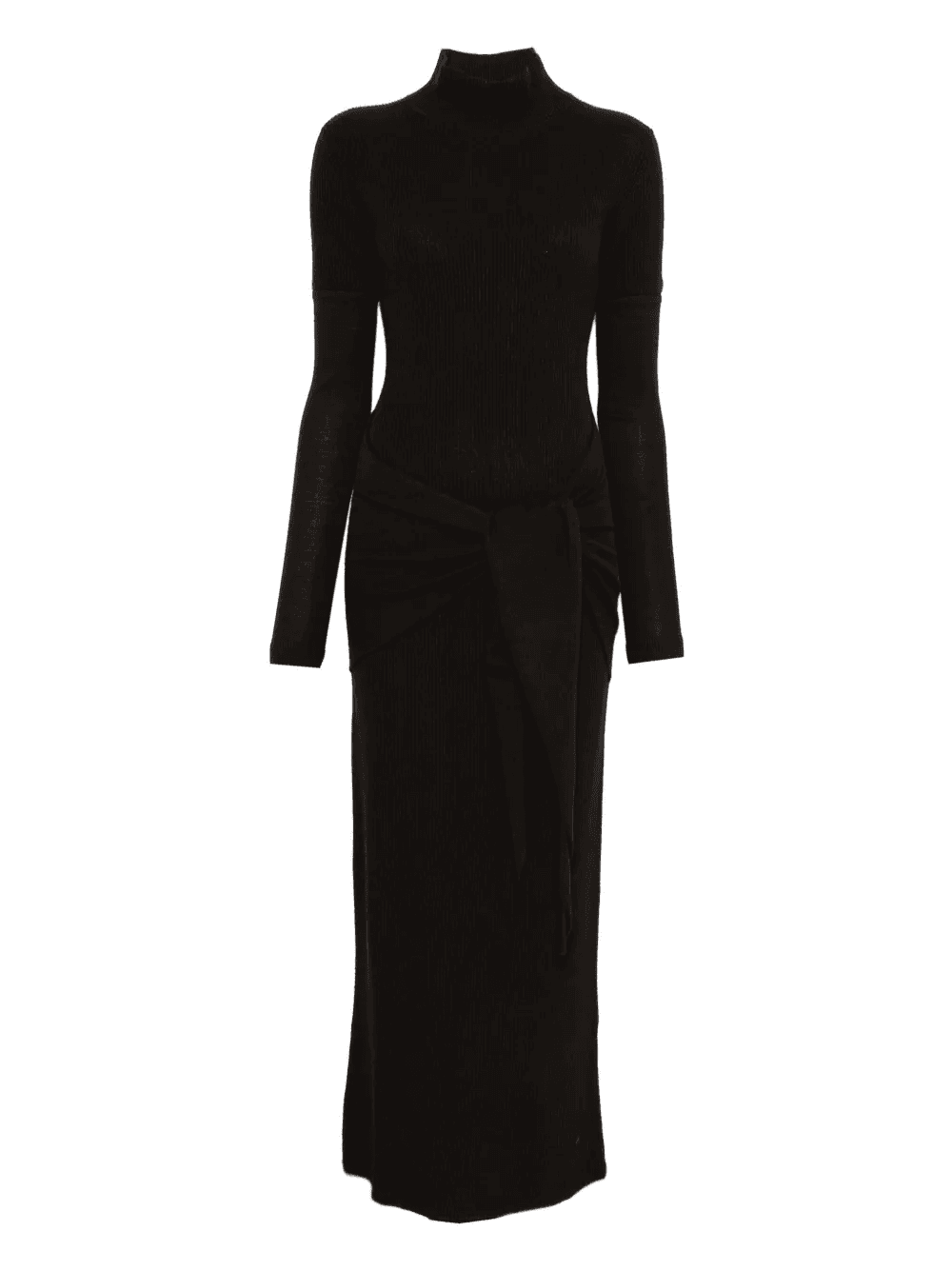 ribbed tie-front midi dress - Image 1