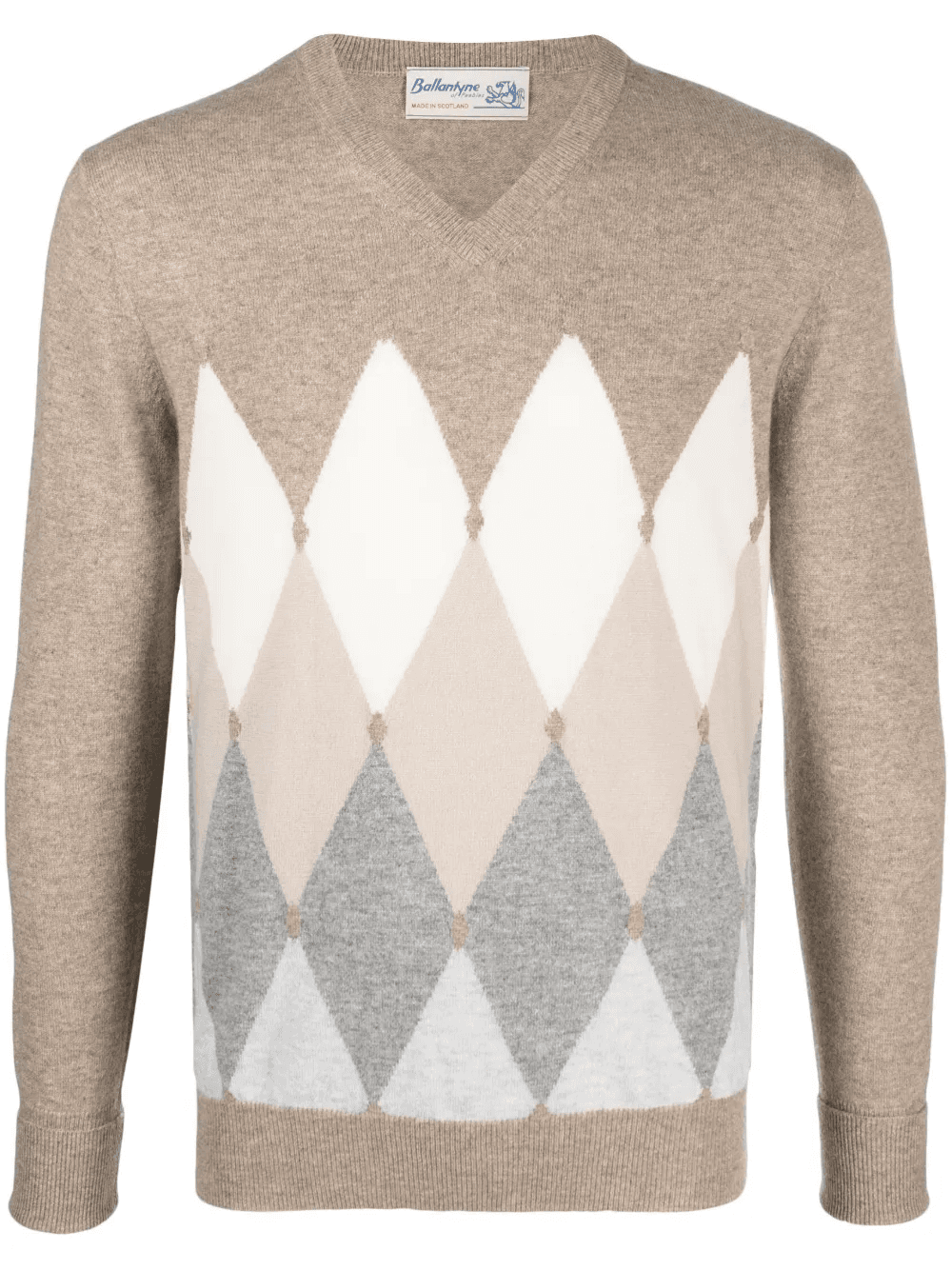 argyle-knit V-neck cashmere jumper - Image 1