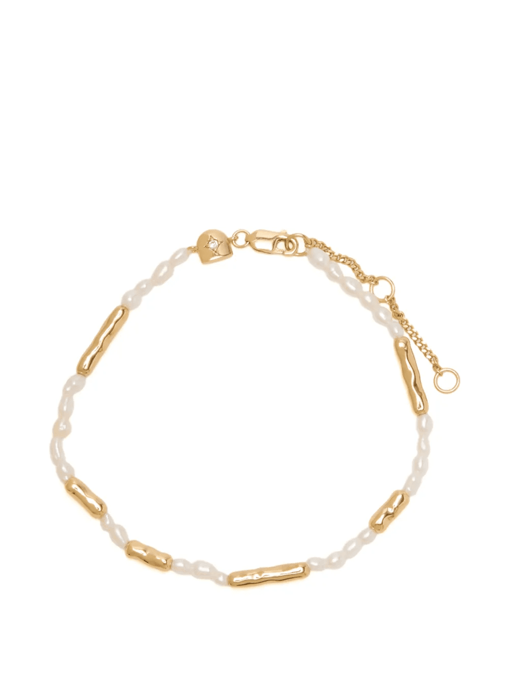 18K gold-plated sterling silver pearl-embellished bracelet - Image 1