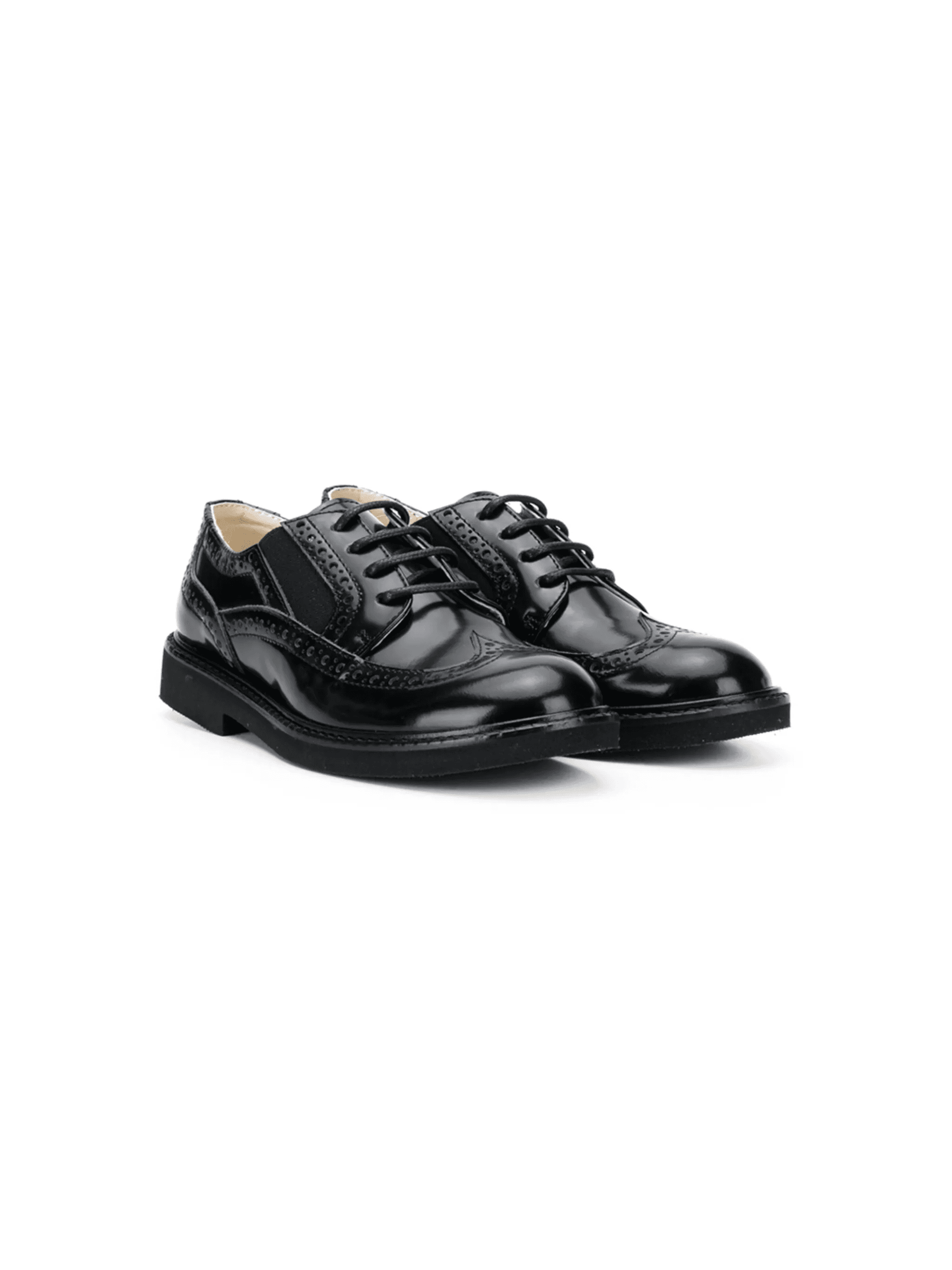 patent round-toe brogues - Image 1