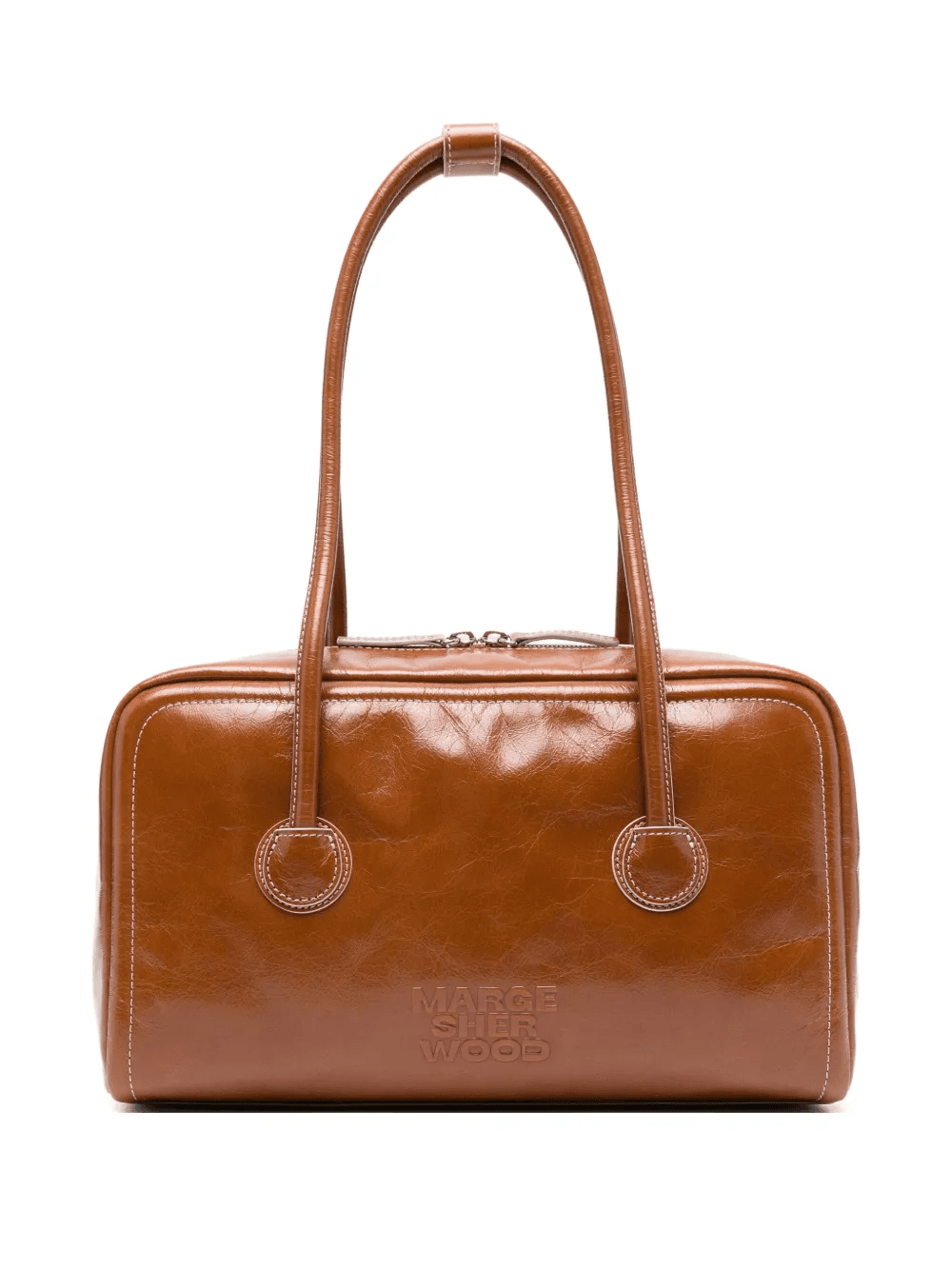 leather top-handle tote bag - Image 1