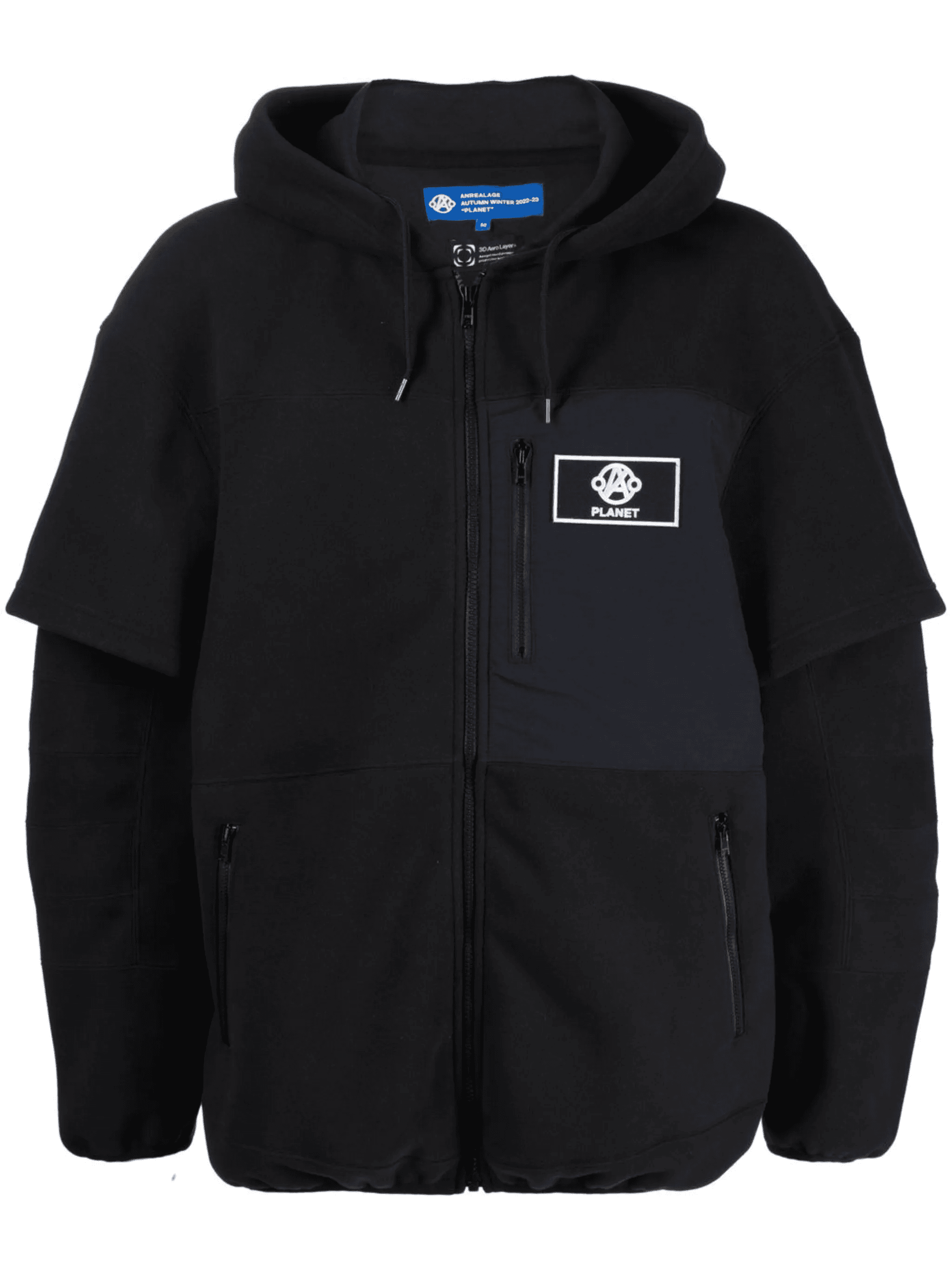 logo patch zip-up hoodie - Image 1