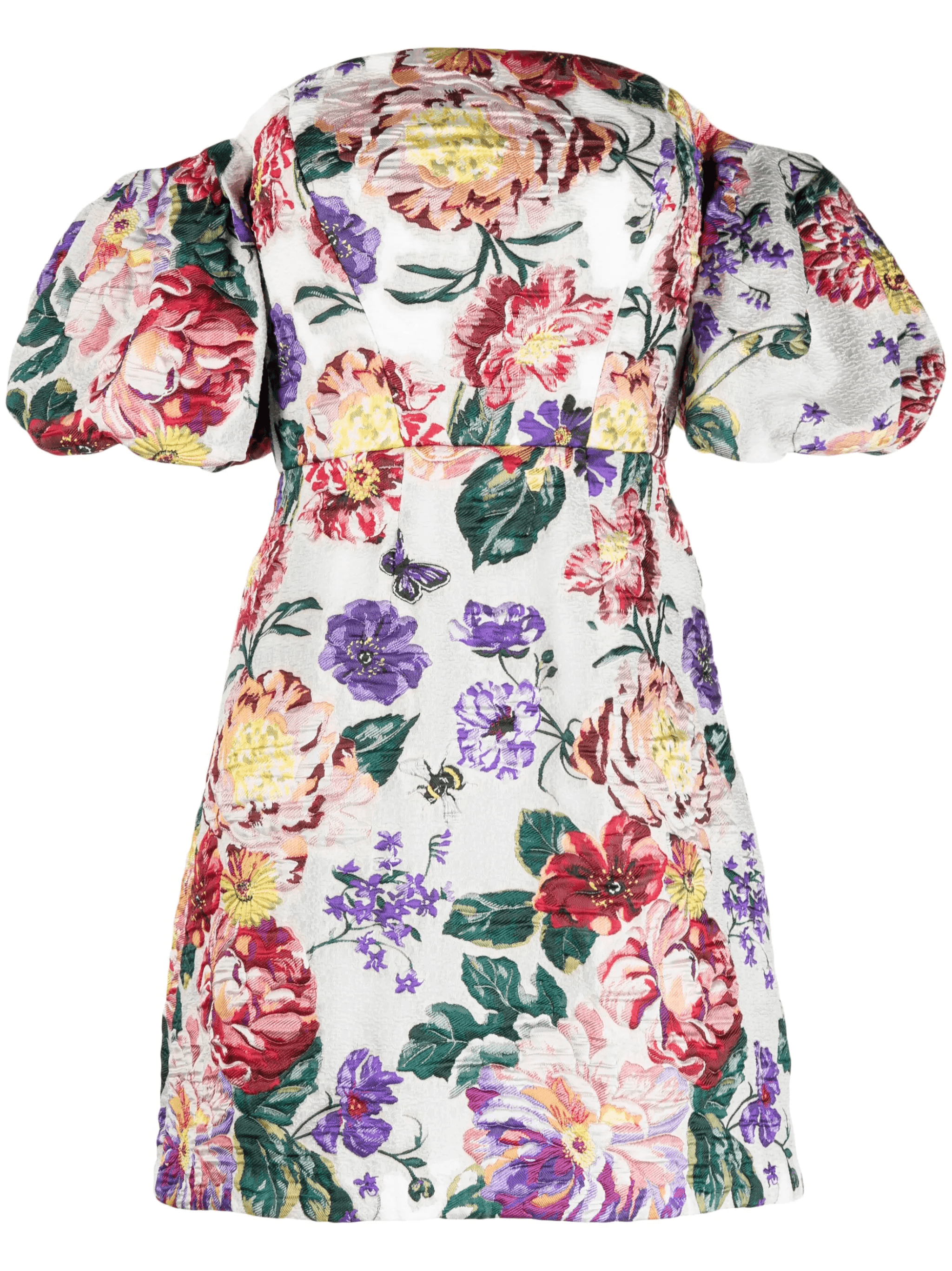 floral-embroidered off-shoulder minidress - Image 1