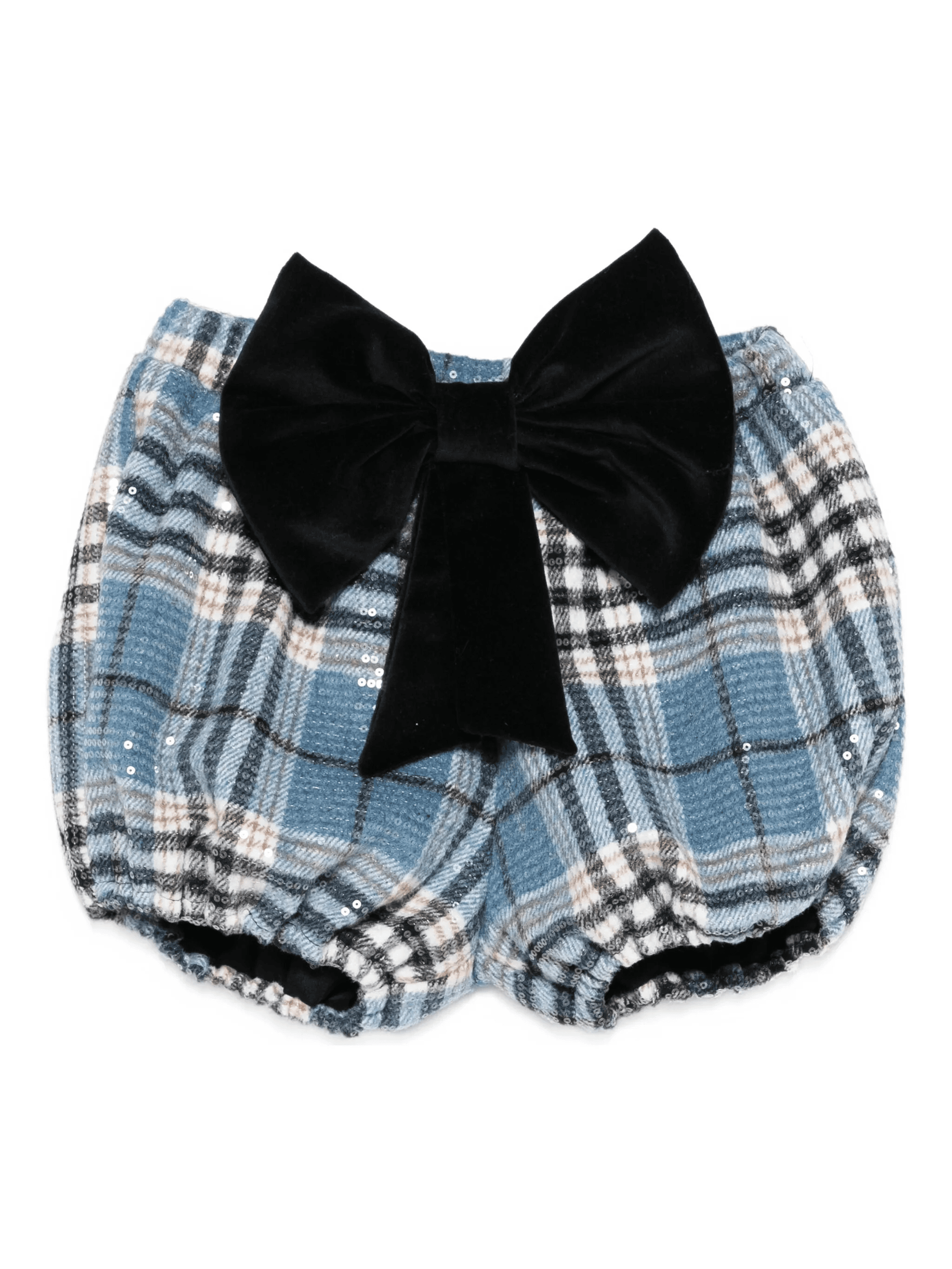 bow-detail plaid shorts - Image 1