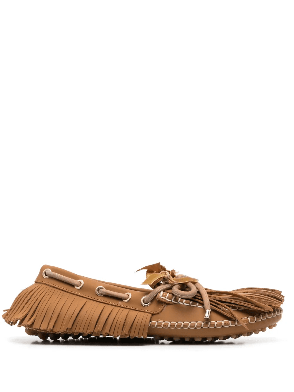fringed leather loafers - Image 1