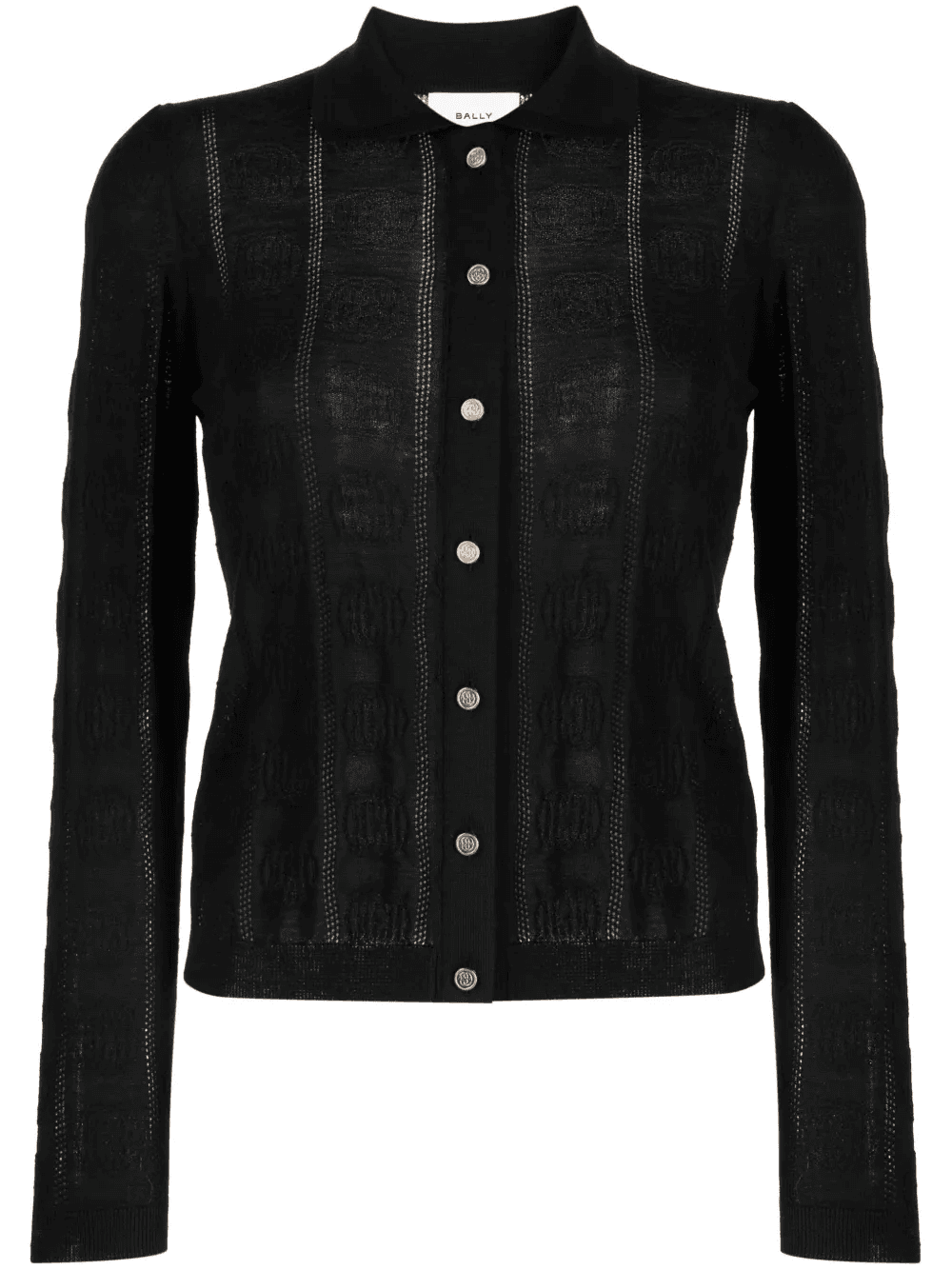 monogram-jacquard wool cardigan - Image 1