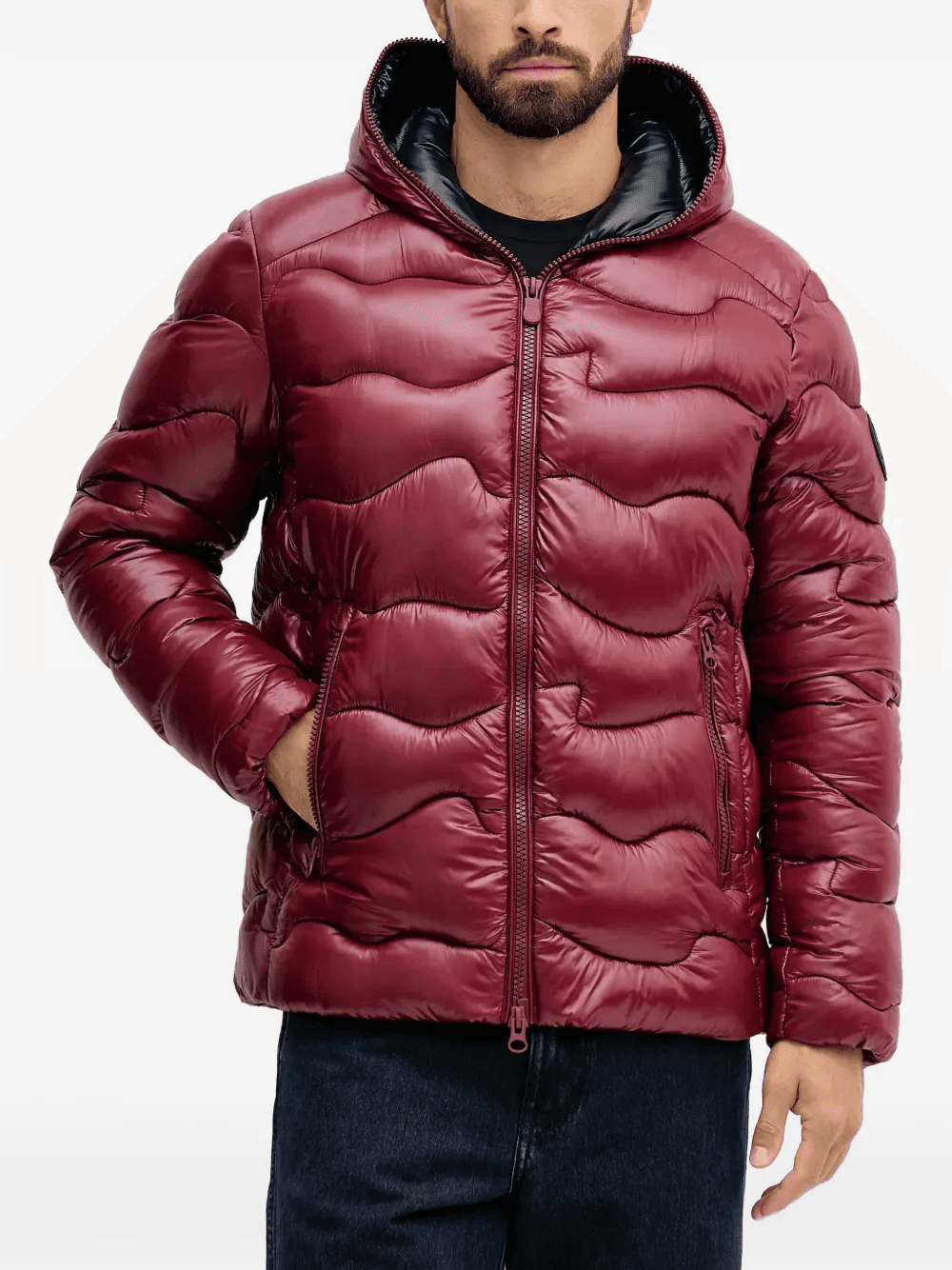 hooded wavy quilted jacket - Image 1