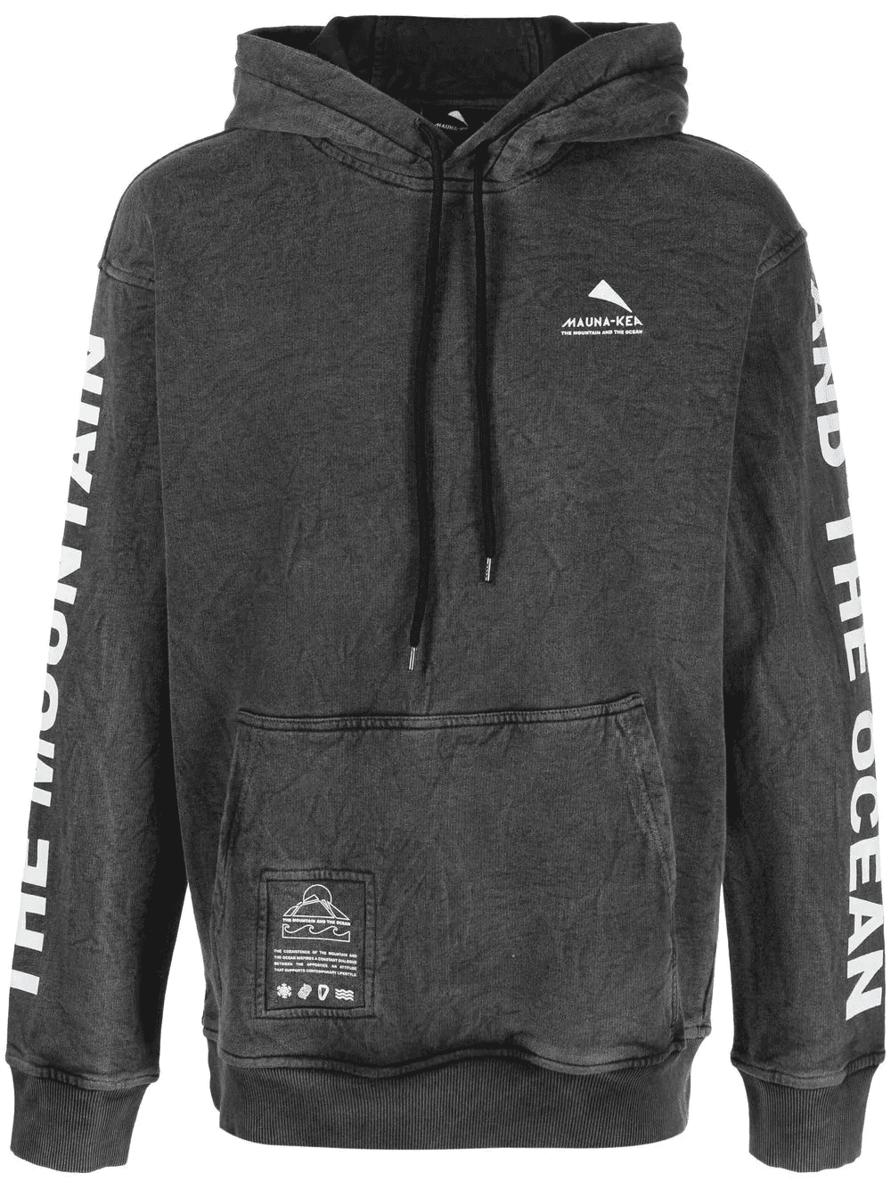 bleached-effect logo print hoodie - Image 1