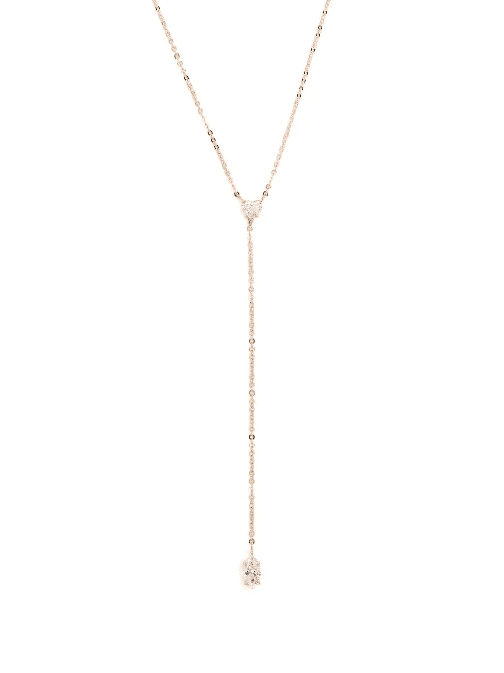 18kt rose gold diamond lariat necklace - Image 1