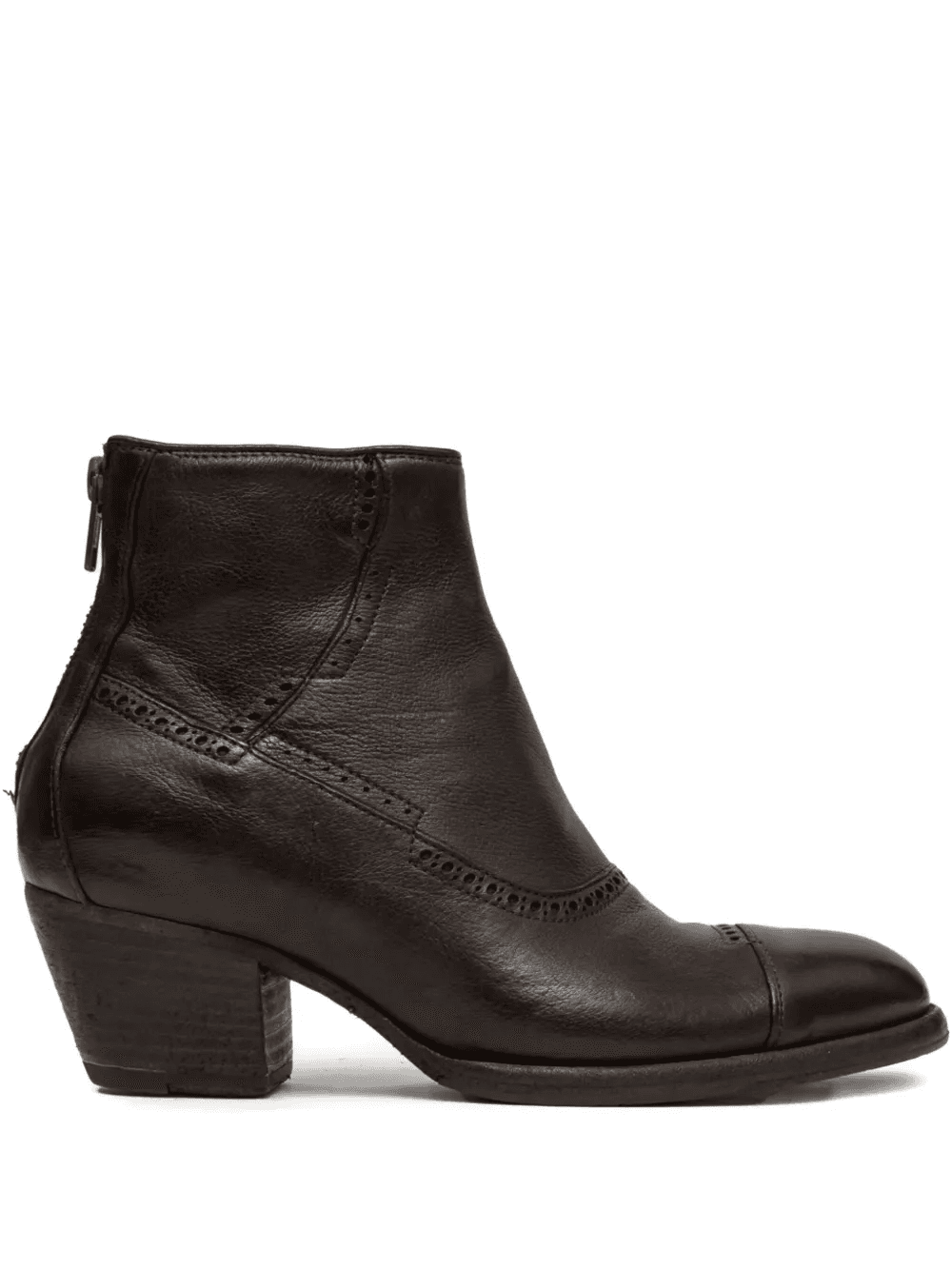 zip-detail cap-toe boots - Image 1
