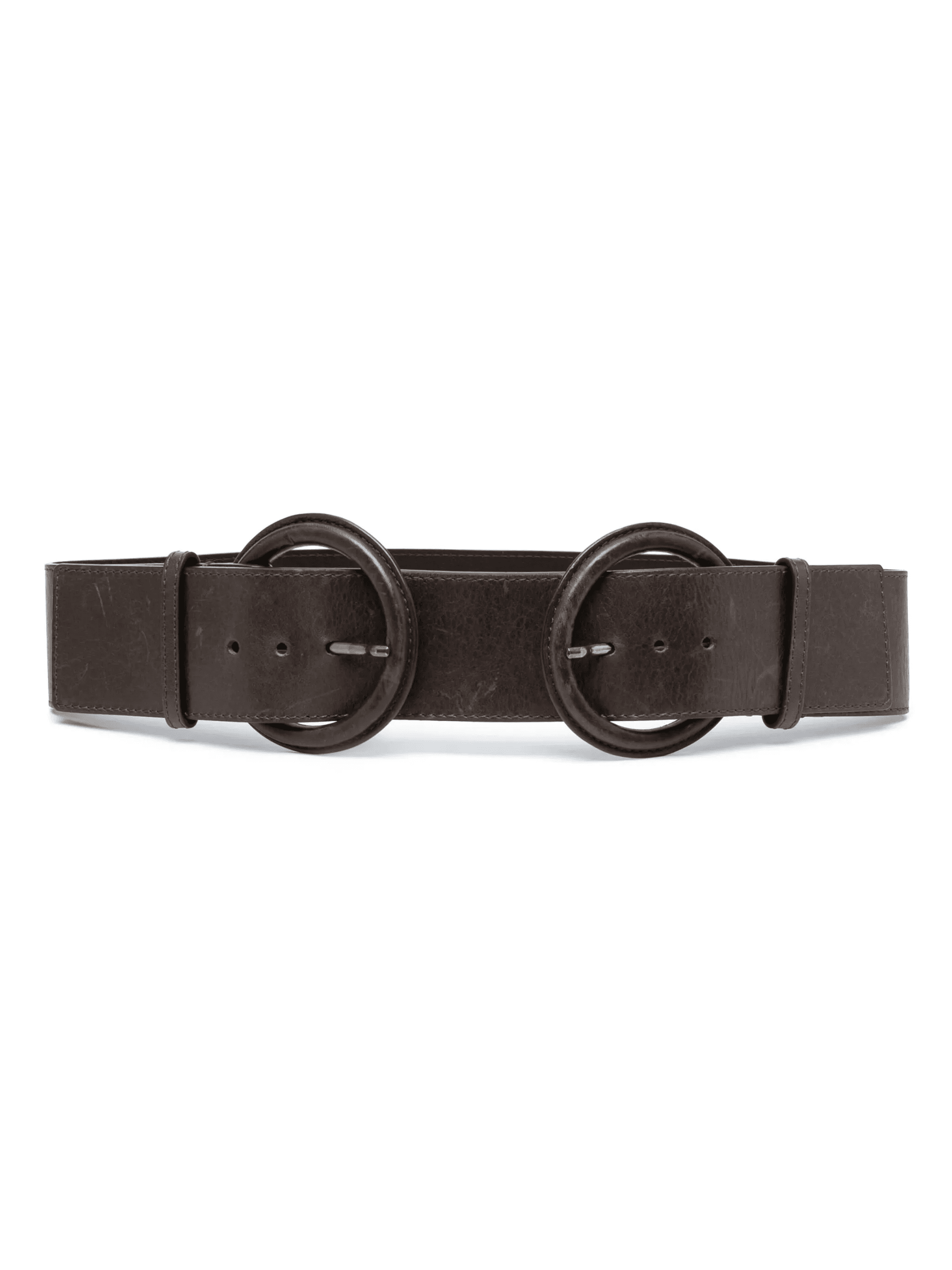 2000s double-buckle leather belt - Image 1