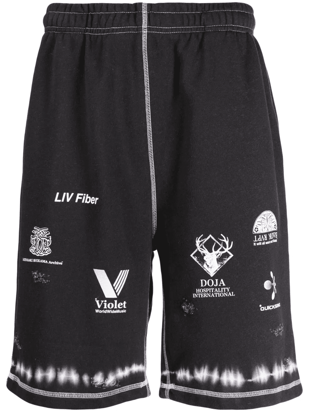 graphic-print elasticated-waistband shorts - Image 1