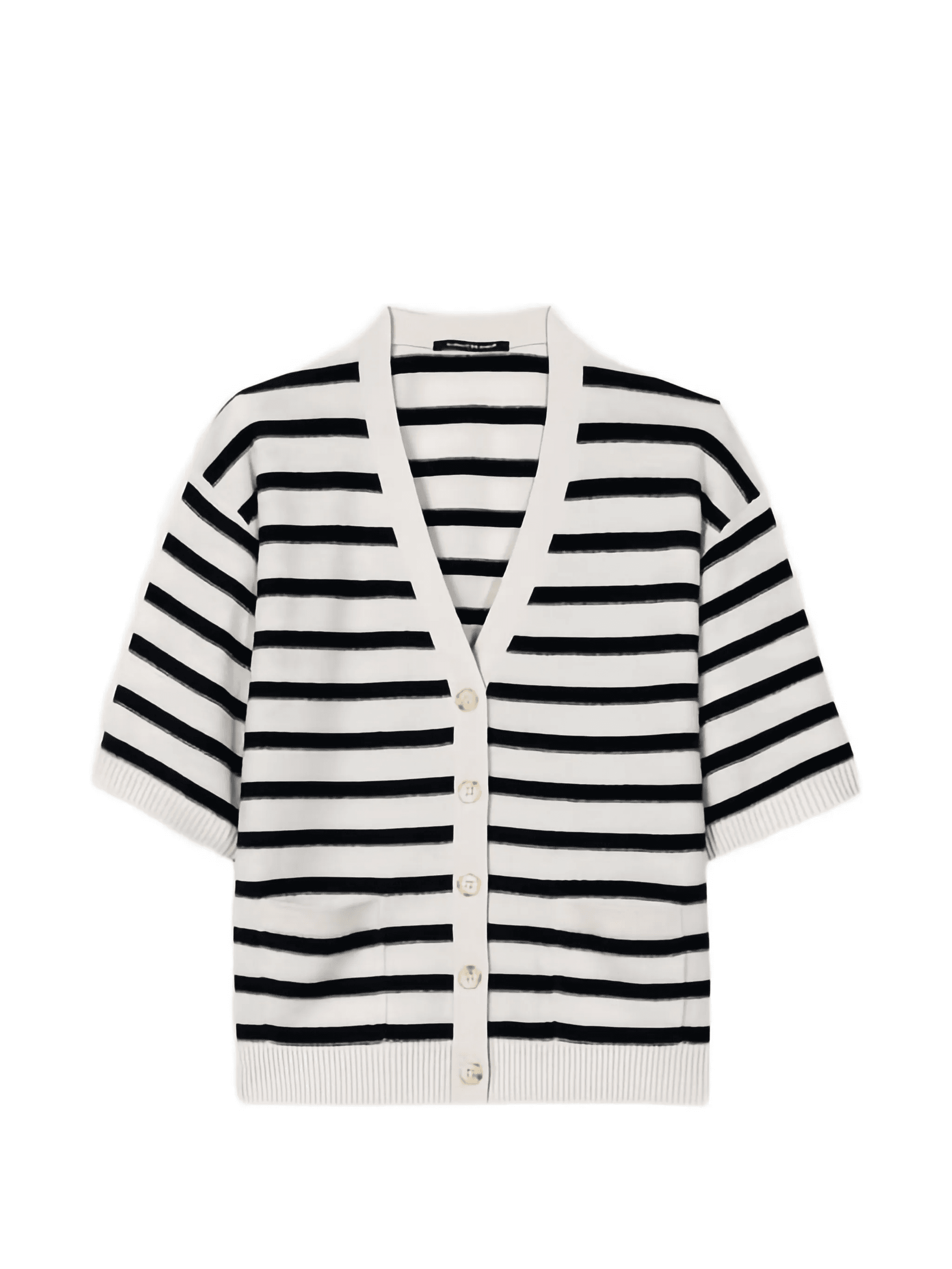 striped short-sleeve cardigan - Image 1